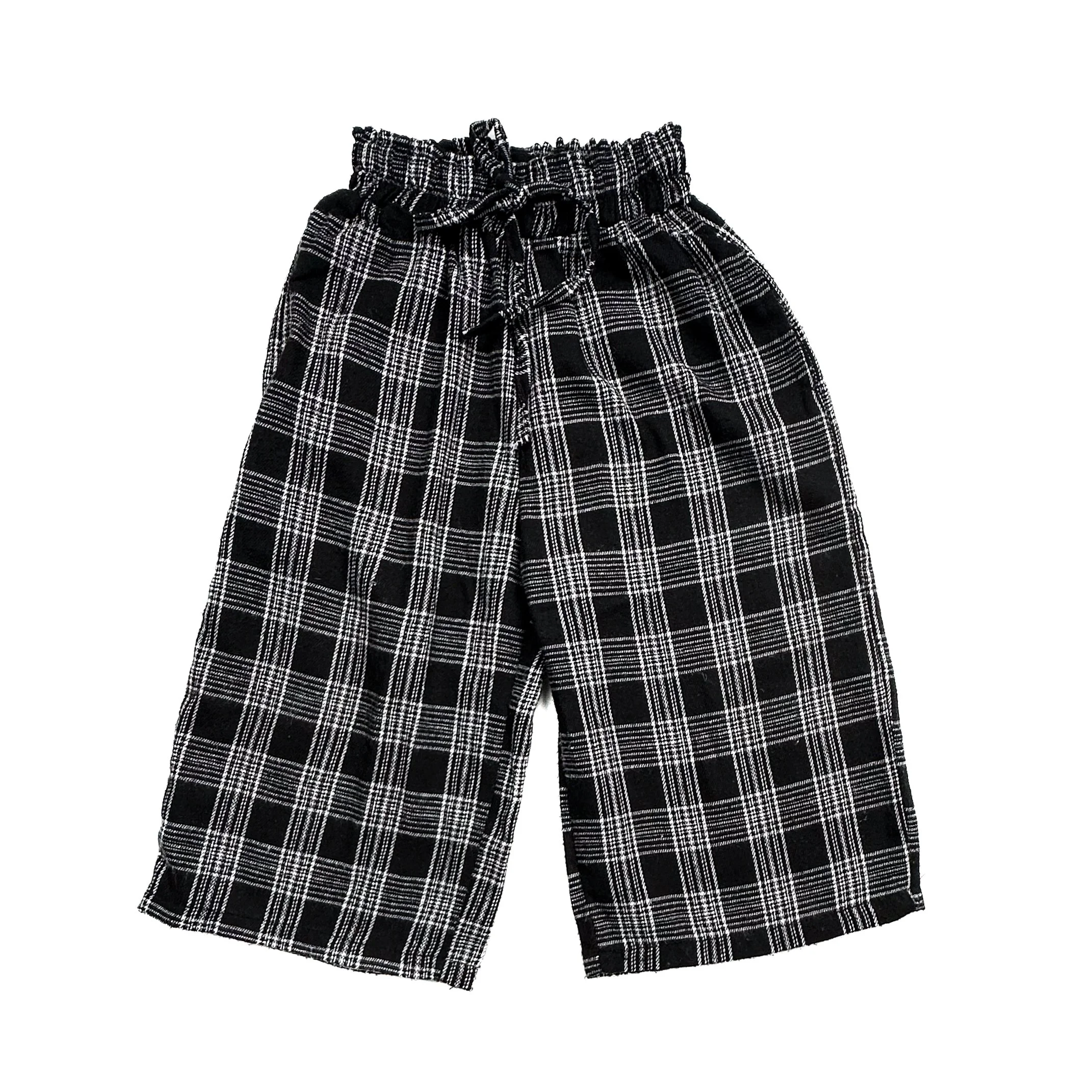 flannel plaid paper bag pants