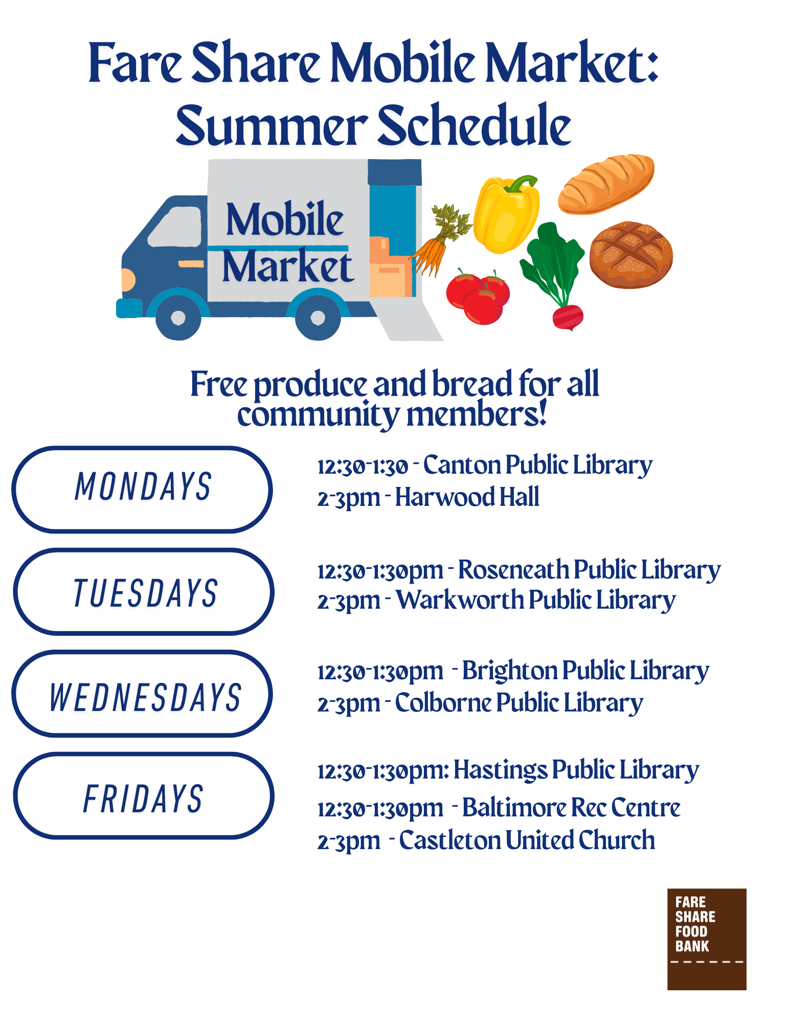 Mobile Market Summer Schedule