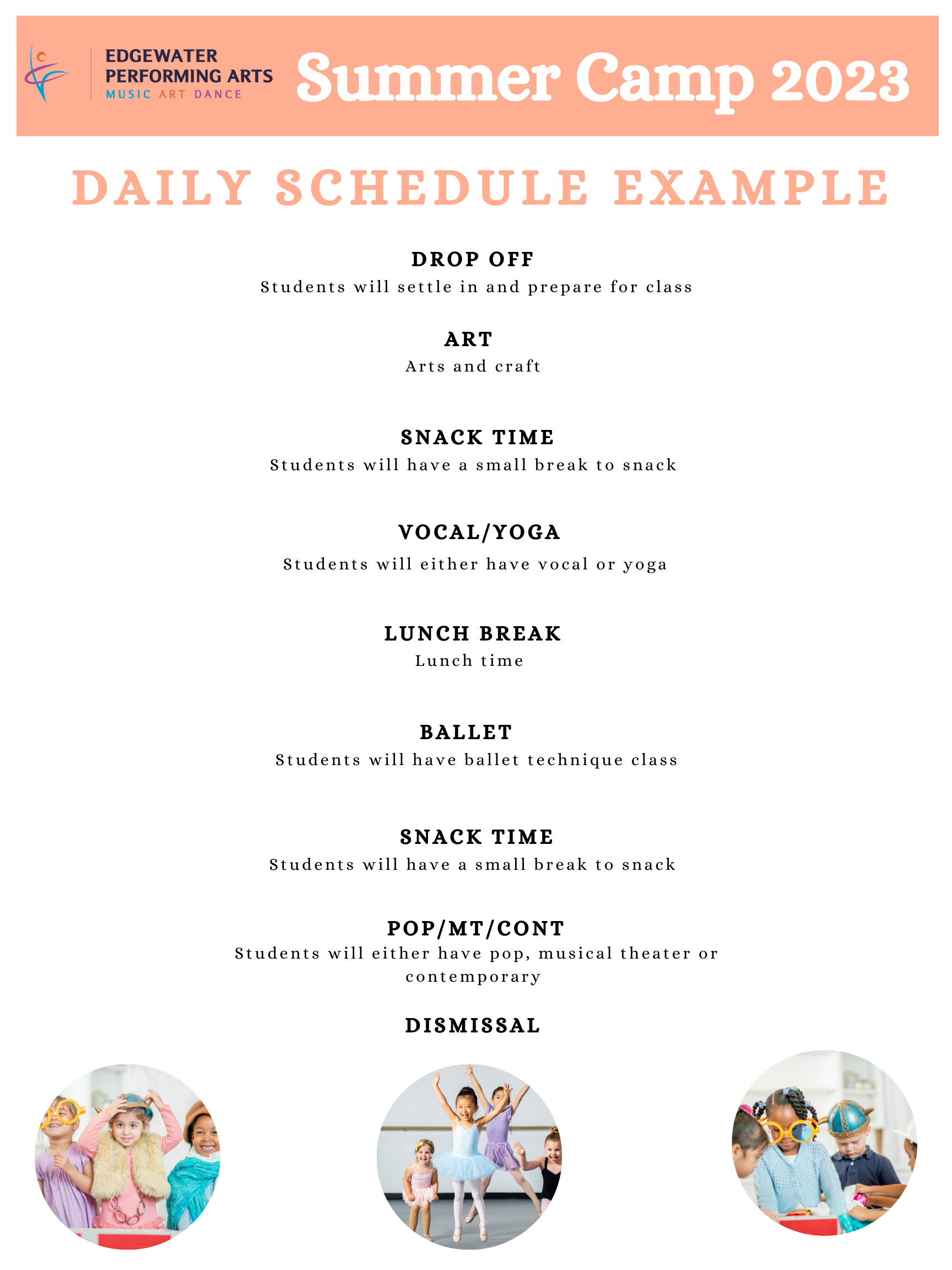 Summer Program Registration Opening Junior Summer Program Registration β Edgewater Performing Arts
