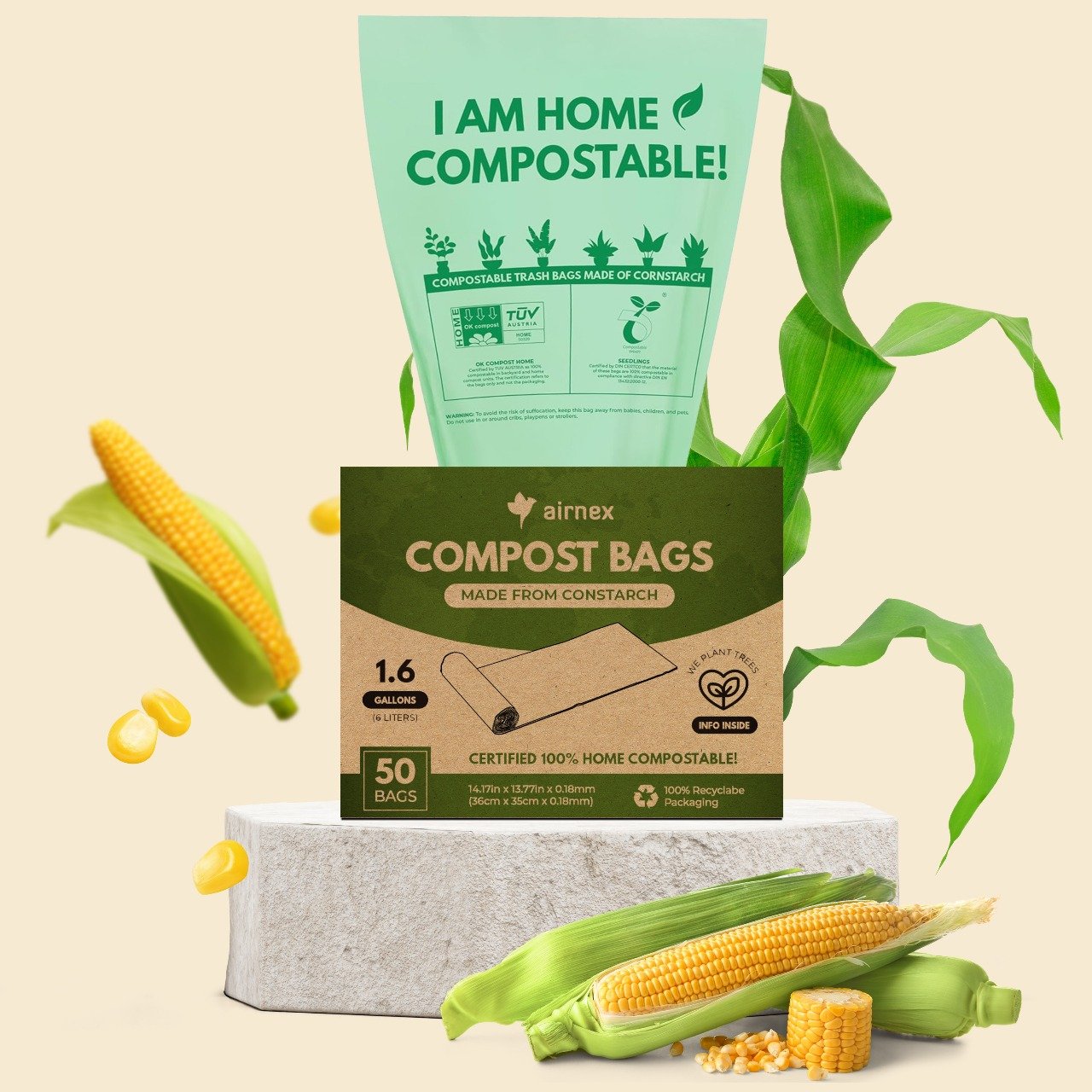 1.6 gal Compost Liners for Kitchen Caddy