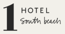 Logo for Hotel South Beach featuring a large number 1 and stylish text