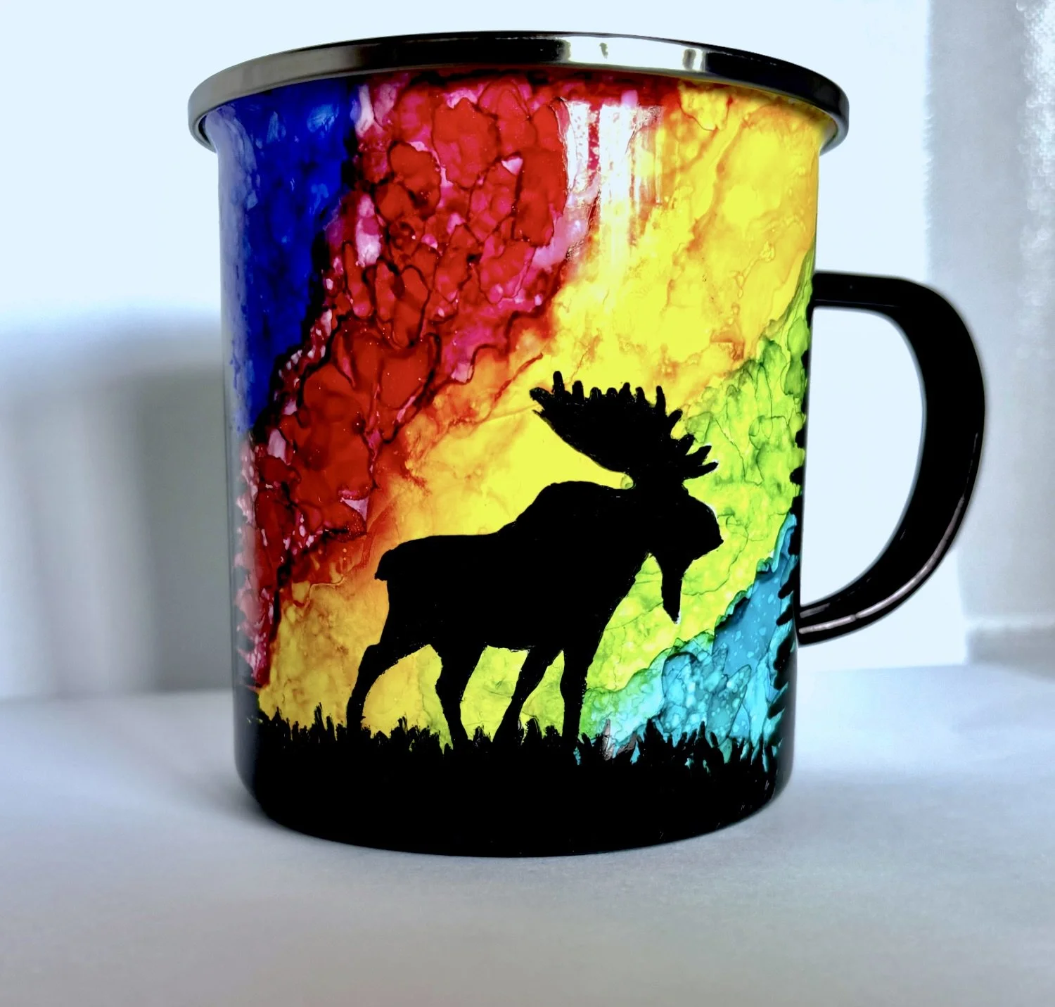 Alcohol Ink Camping Mugs (2)