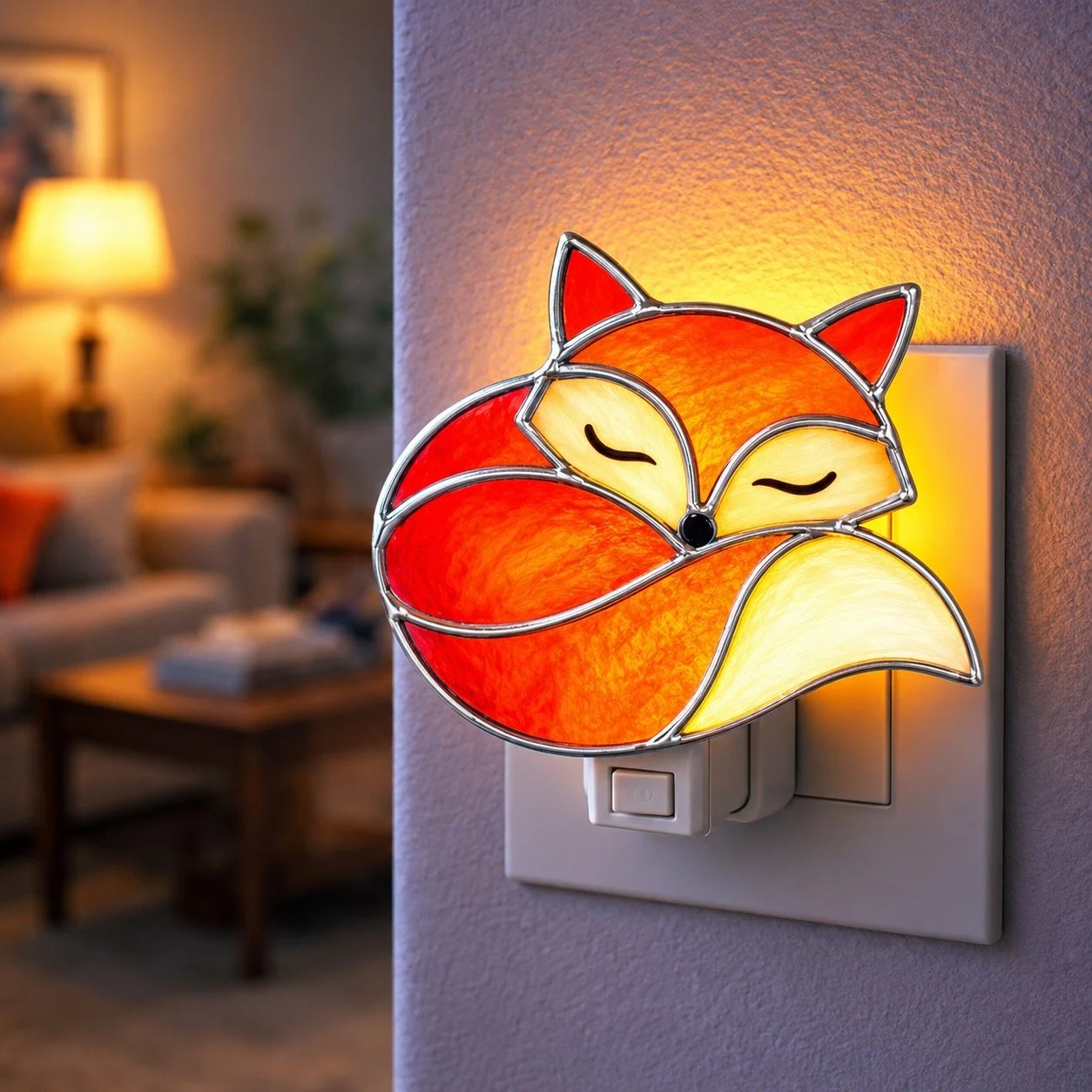 Sleeping Fox Nightlight Stained Glass Workshop