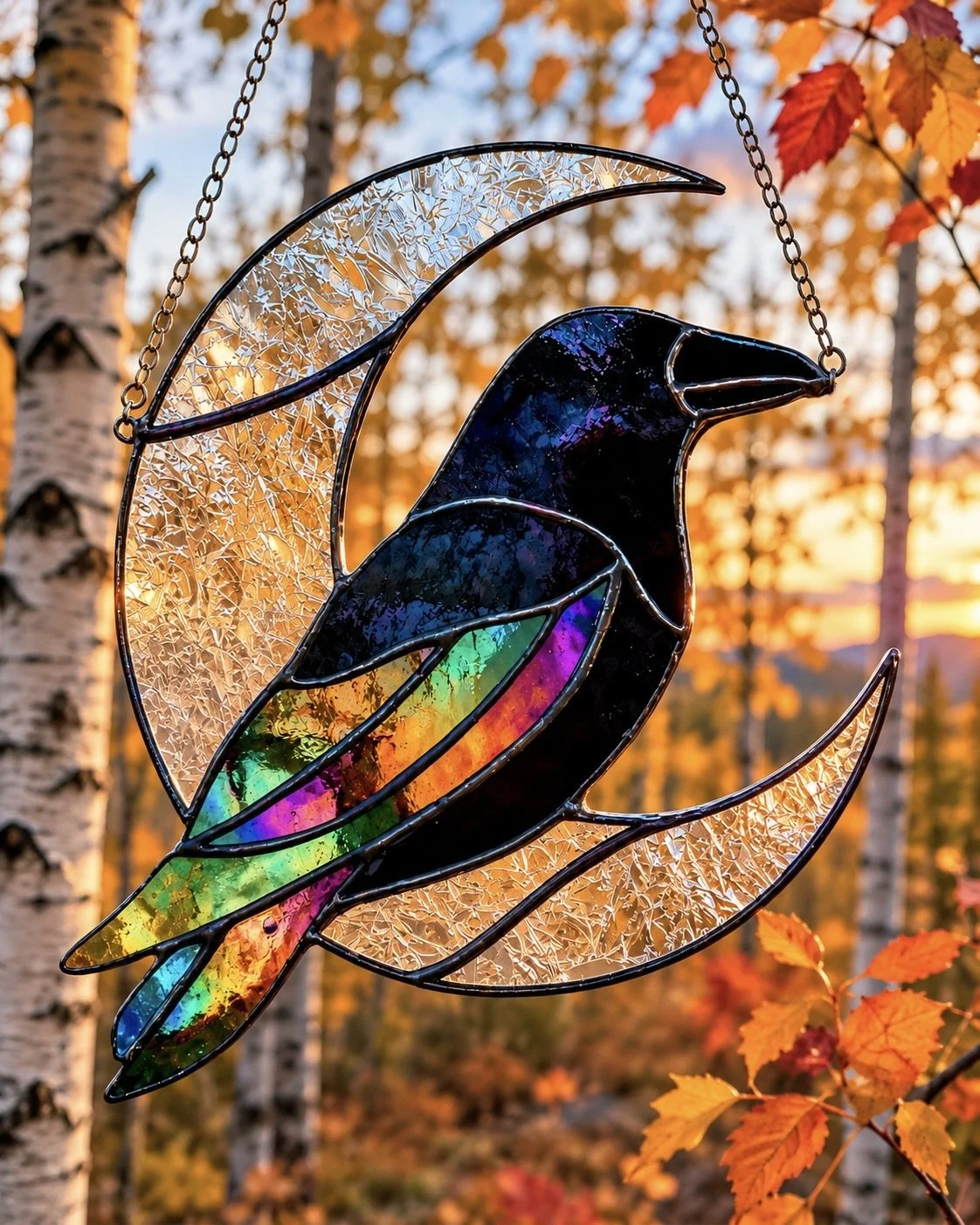 Crescent Raven Moon Repeat