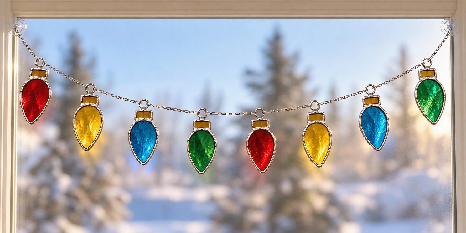 Vintage Christmas Lights – Stained Glass Garland Second Class