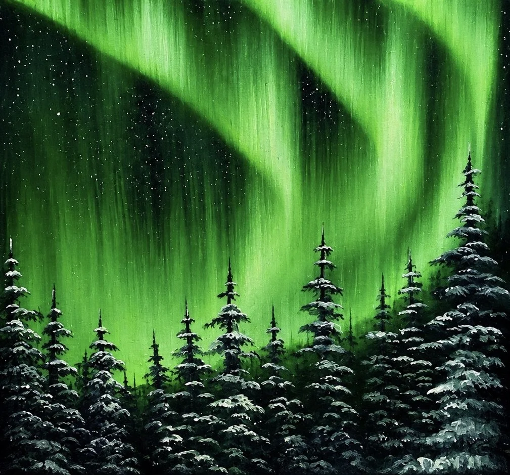 Emerald Skies Oil Painting