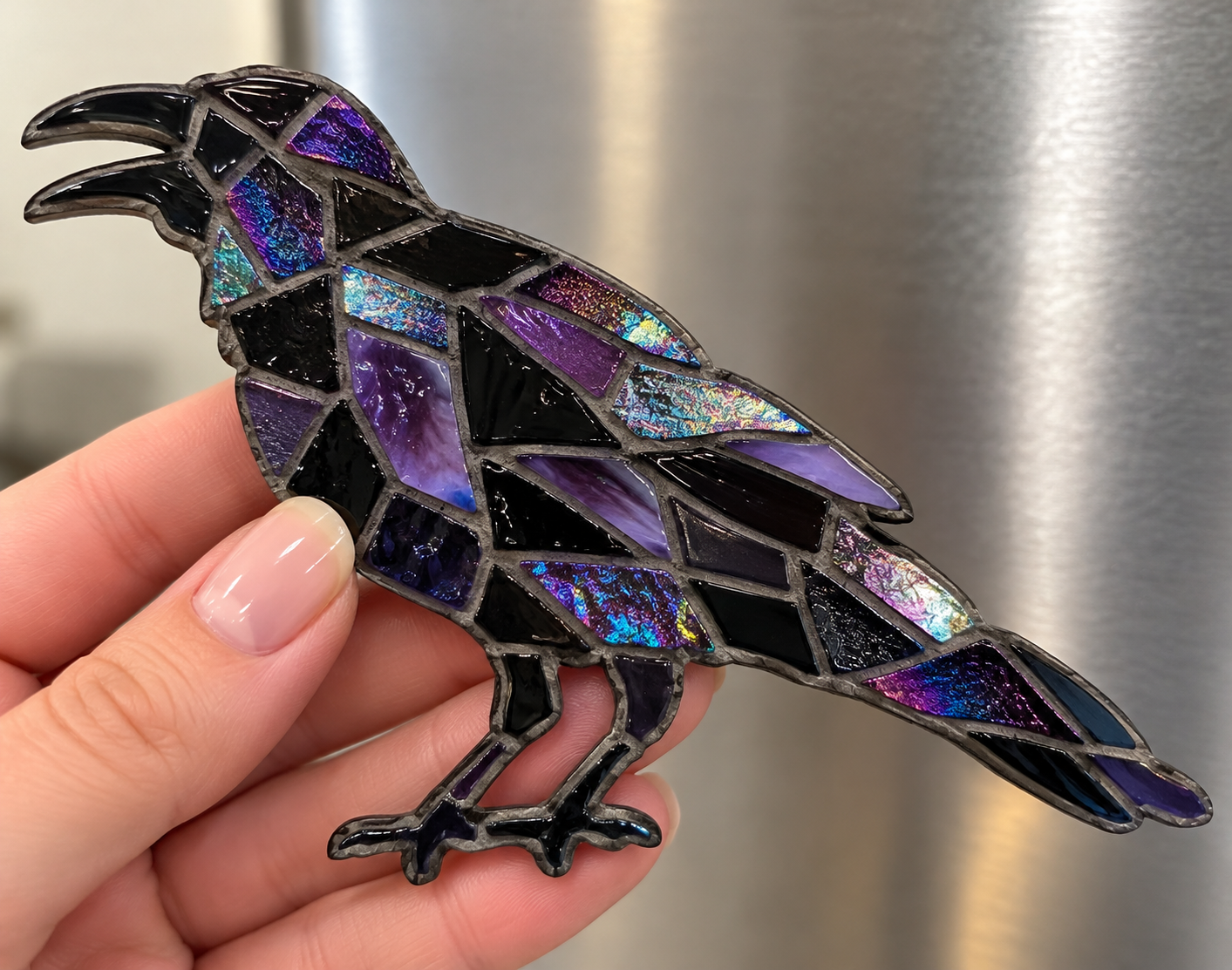 Choose your Craft: Mosaic Raven Magnet or Canvas