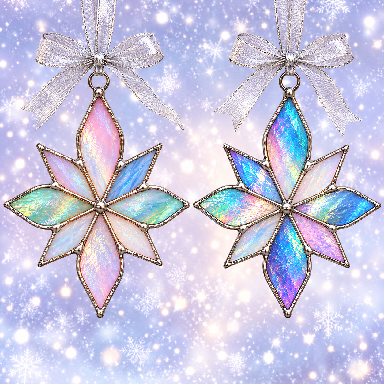 Stained Glass Snowflake Ornament