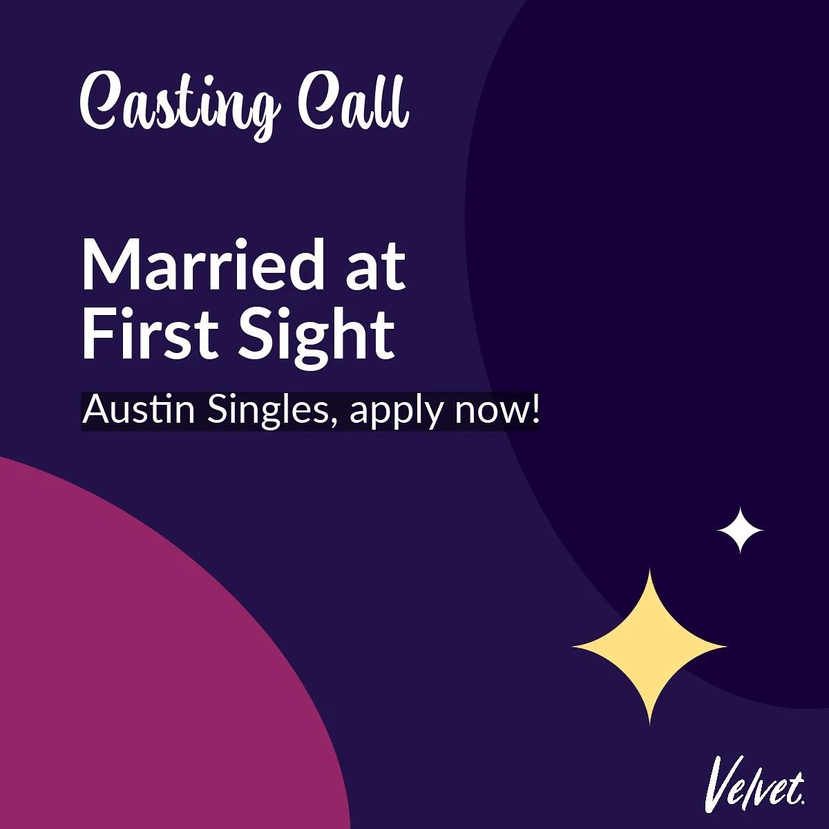Are you single and fearless? Give love a try and take a shot at joining #marriedatfirstsight. The popular #lifetime TV show is making a stop in Austin and wants you to find love! If you're interested, follow the link in bio and apply to be apart of t