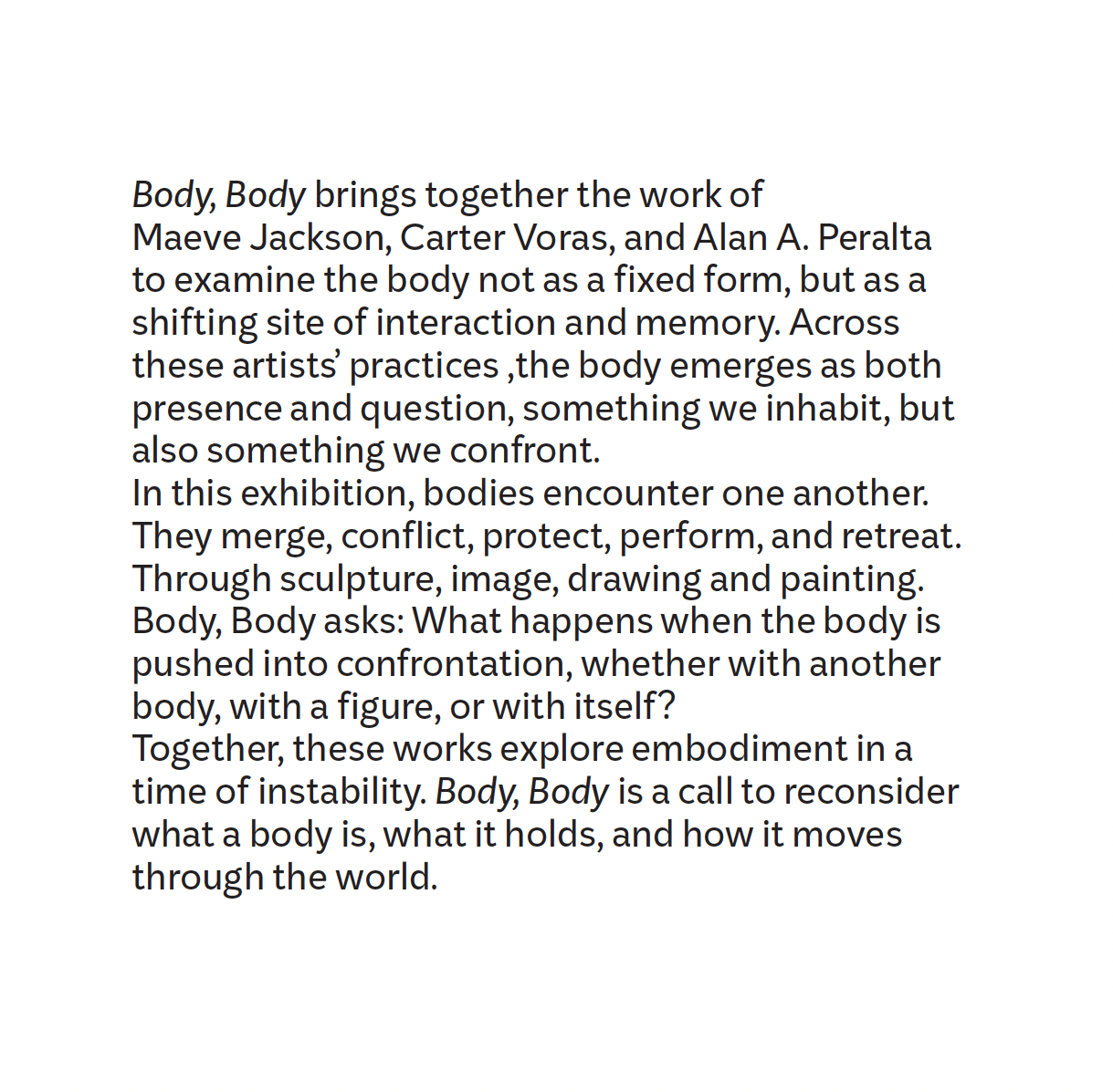 written statement for Body Body (2025)