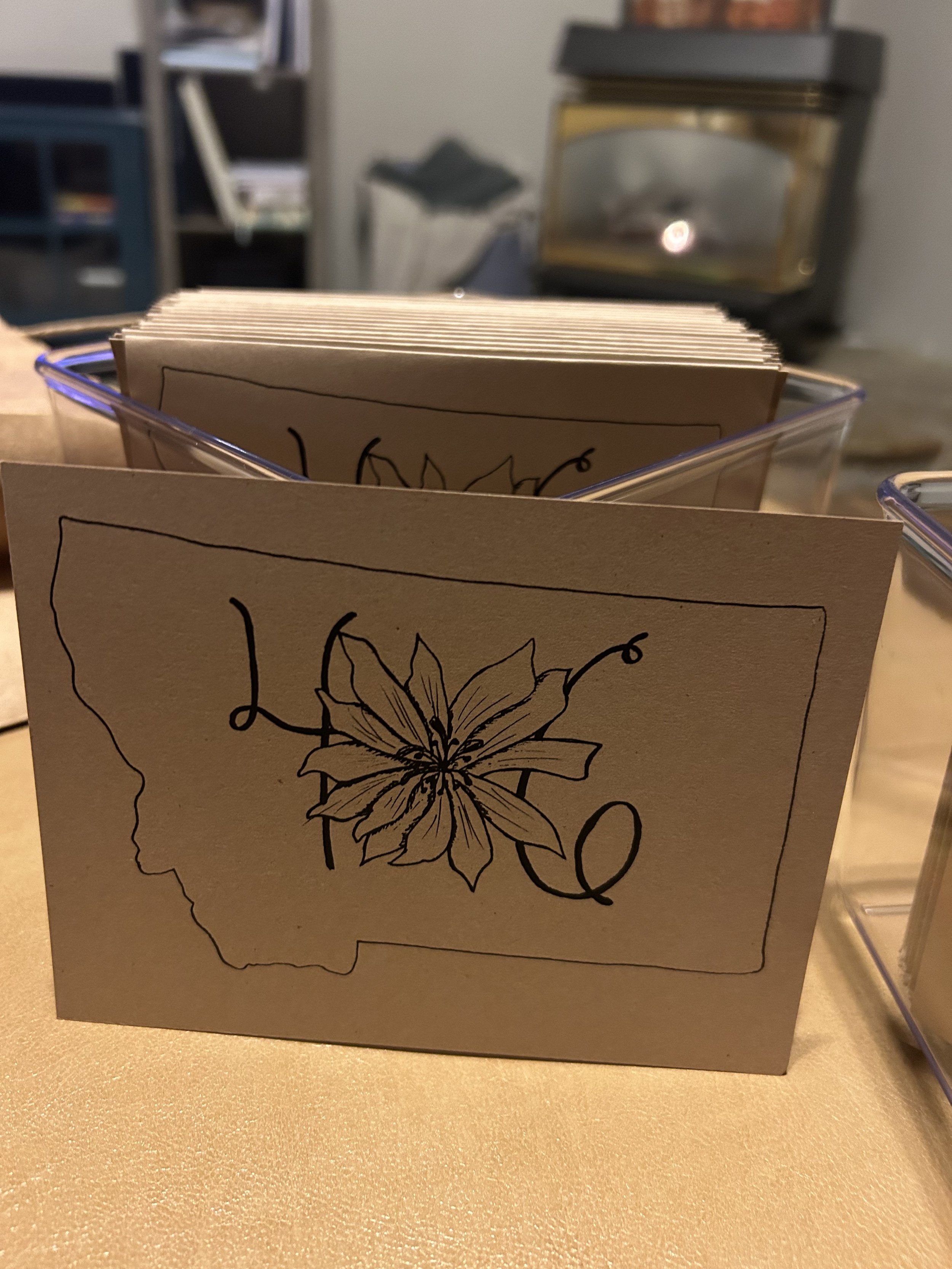 Ink pen reprinted on Kraft cardstock
