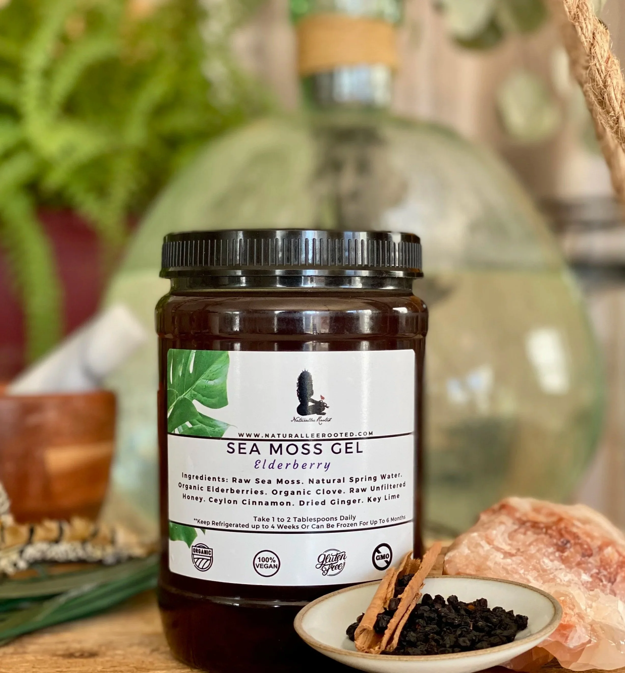 St. Lucian Wildcrafted Sea Moss Gel infused with Organic Elderberry