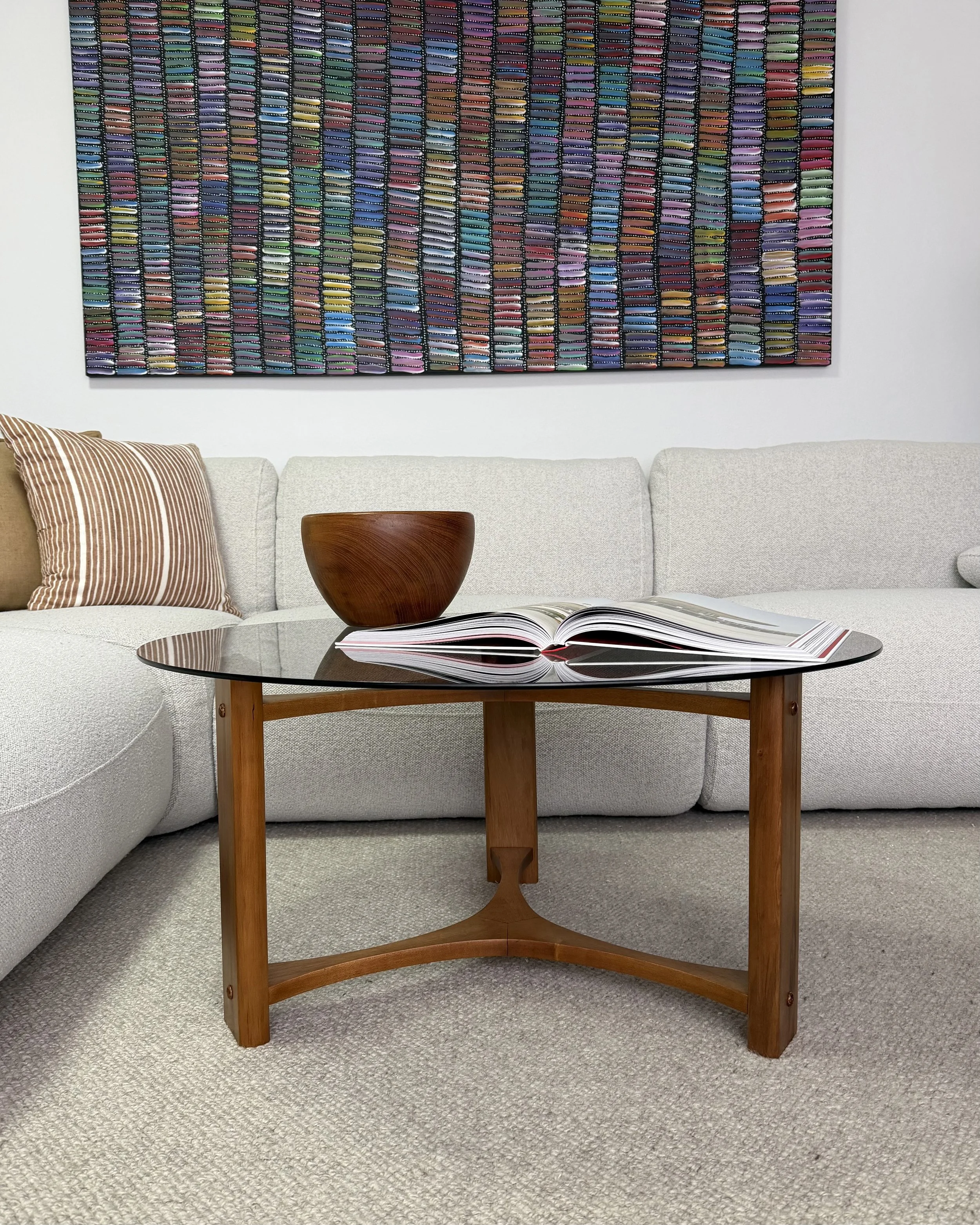 Fondue Glass Top Coffee Table
