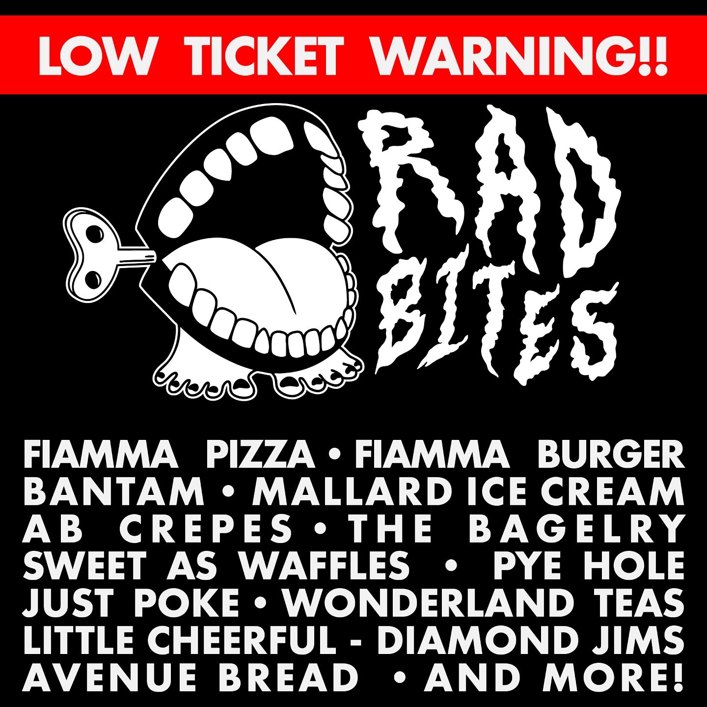 🚨RAD BITES BLOWOUT SALE 🚨
We’ve got just a few tickets left for RAD Bites this Saturday so let’s sell it out! Tickets are now just $12 until the event, so snag yours before they’re gone 🤠 Check out the link in our bio for tix an