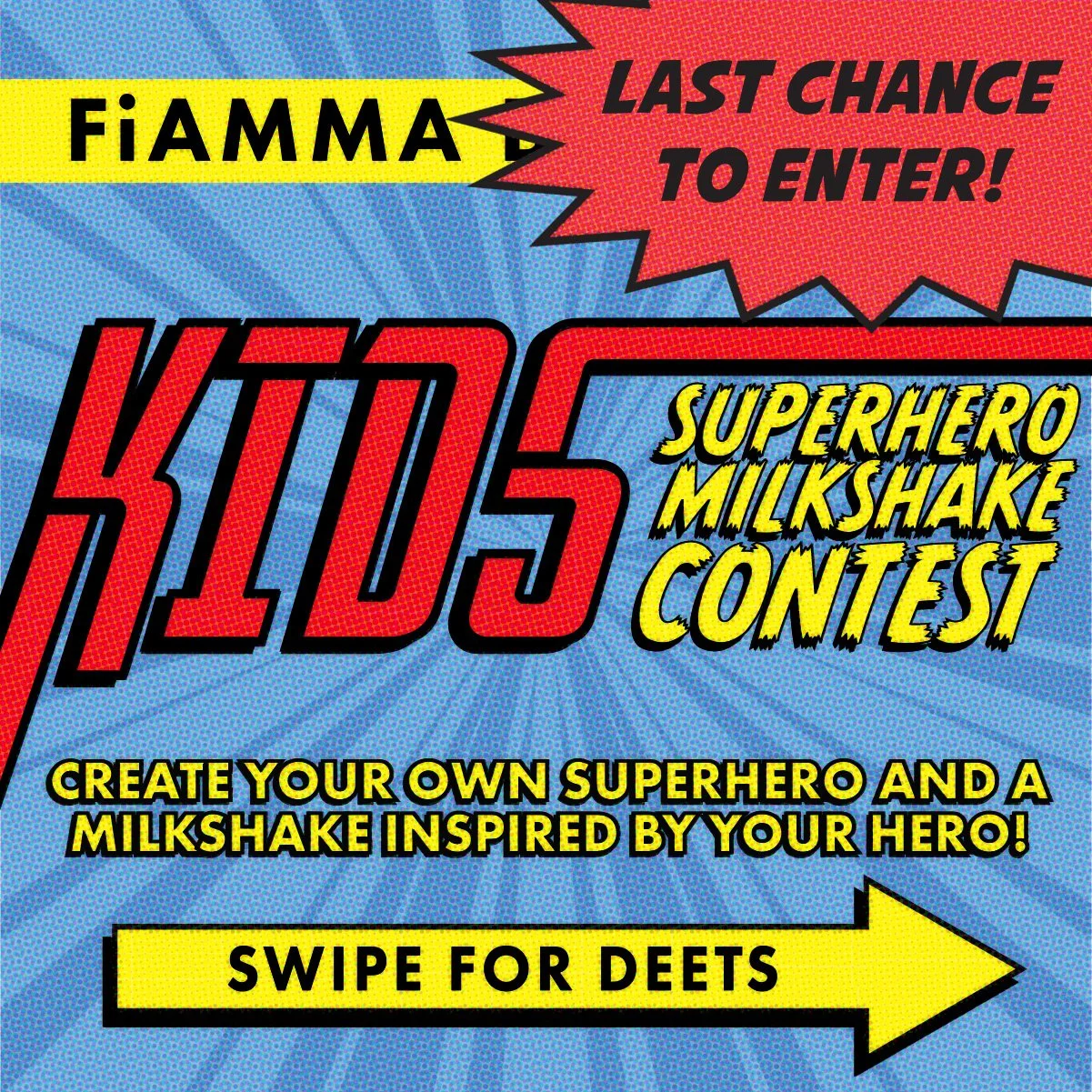 LAST CHANCE to get in on our Kids Superhero Milkshake Contest! Submit your entries online or in-store by March 31! We can&rsquo;t wait to unmask all the spectacular creations 🦸&zwj;♀️