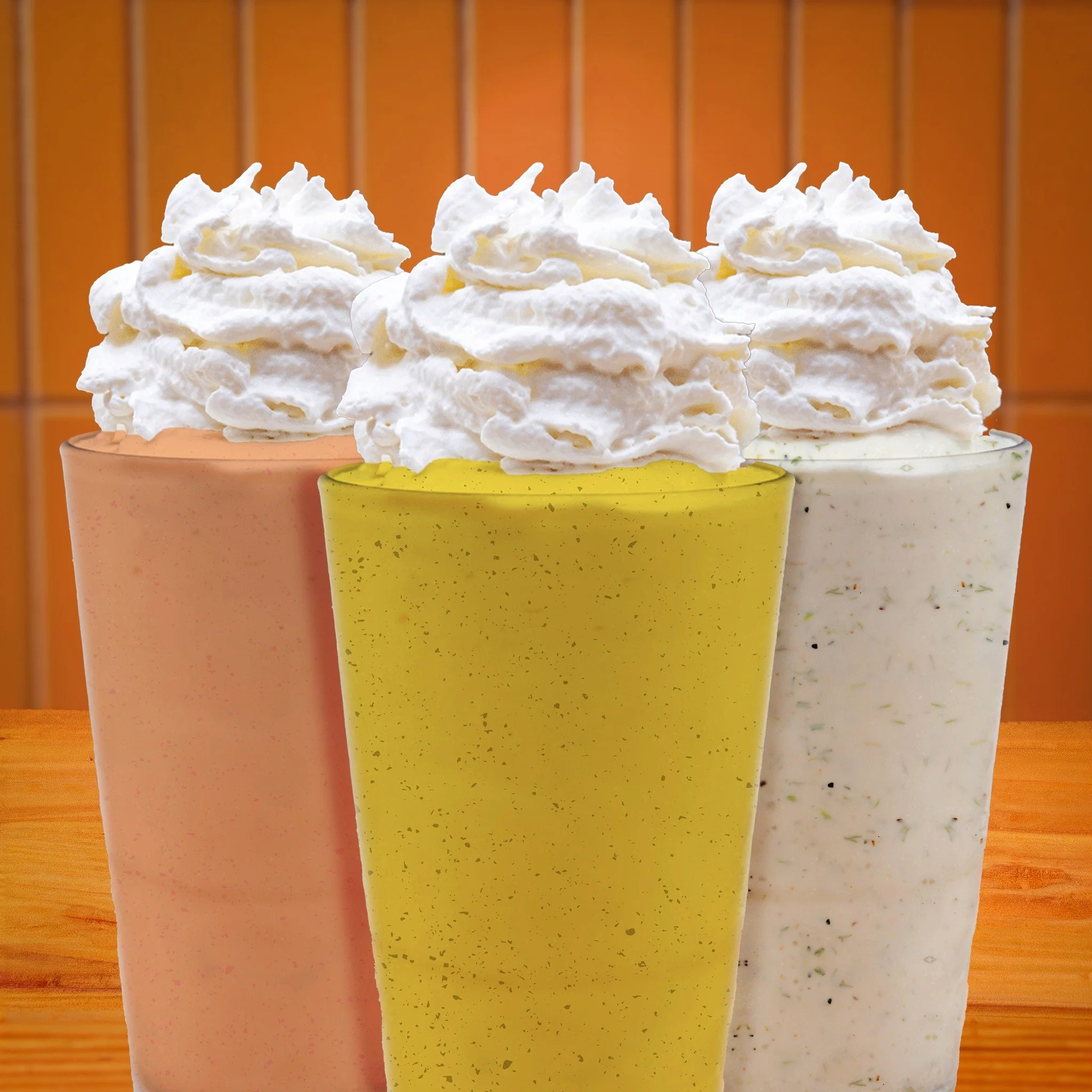 Introducing the Curry Mayo, Fiamma Sauce and Fiamma Ranch Milkshakes 🤭 We wanted to shake things up with our classic flavors, so say bye-bye to vanilla, chocolate and strawberry and say hello to our new base milkshake options infused with our most p