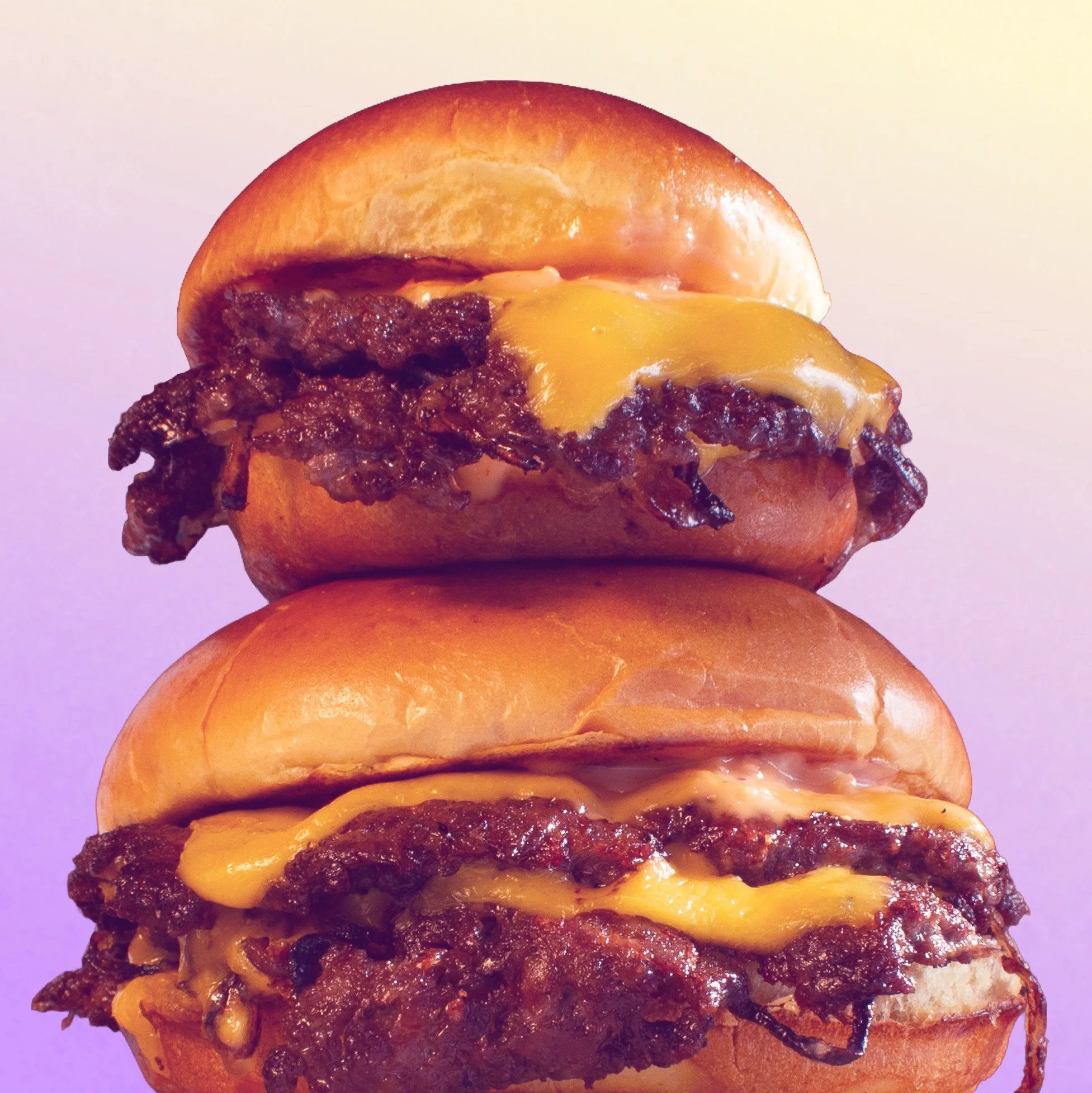 She&rsquo;s cute, but she ain&rsquo;t single ;) 

When it comes to smash burgers, we reject the single-patty mindset. The Mighty Mini is a single-made-double by halving the patties and shrinking the buns to make a mini smash that holds up to the real