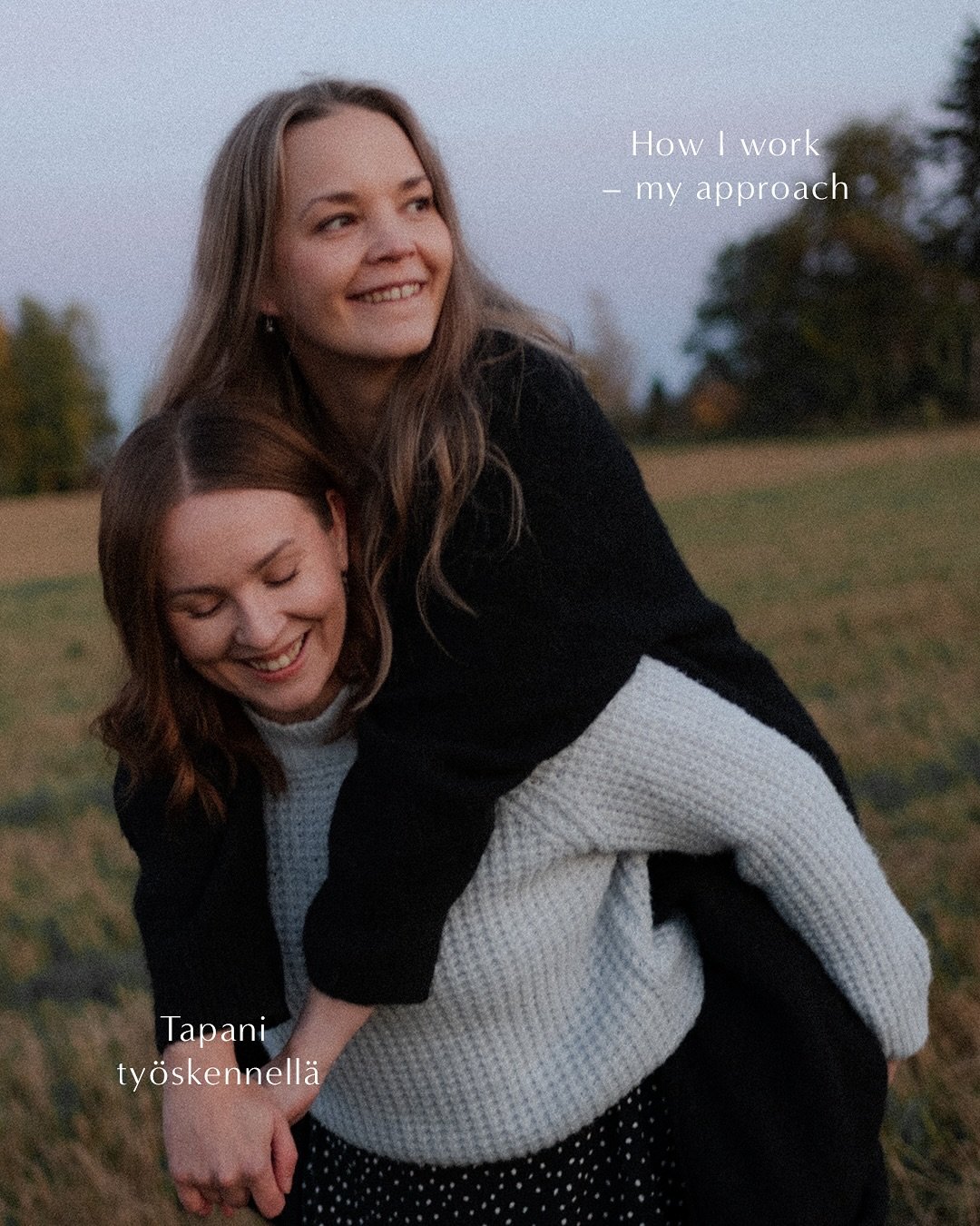 Ajattelin kaikkia ihania t&ouml;it&auml;, joita olen saanut tehd&auml; ja sit&auml;, miten ty&ouml;t&auml; l&auml;hestyin ja mik&auml; kuvaisi minua tekij&auml;n&auml;. Oikean itselle sopivan valokuvaajan l&ouml;yt&auml;minen on t&auml;rke&auml;&auml