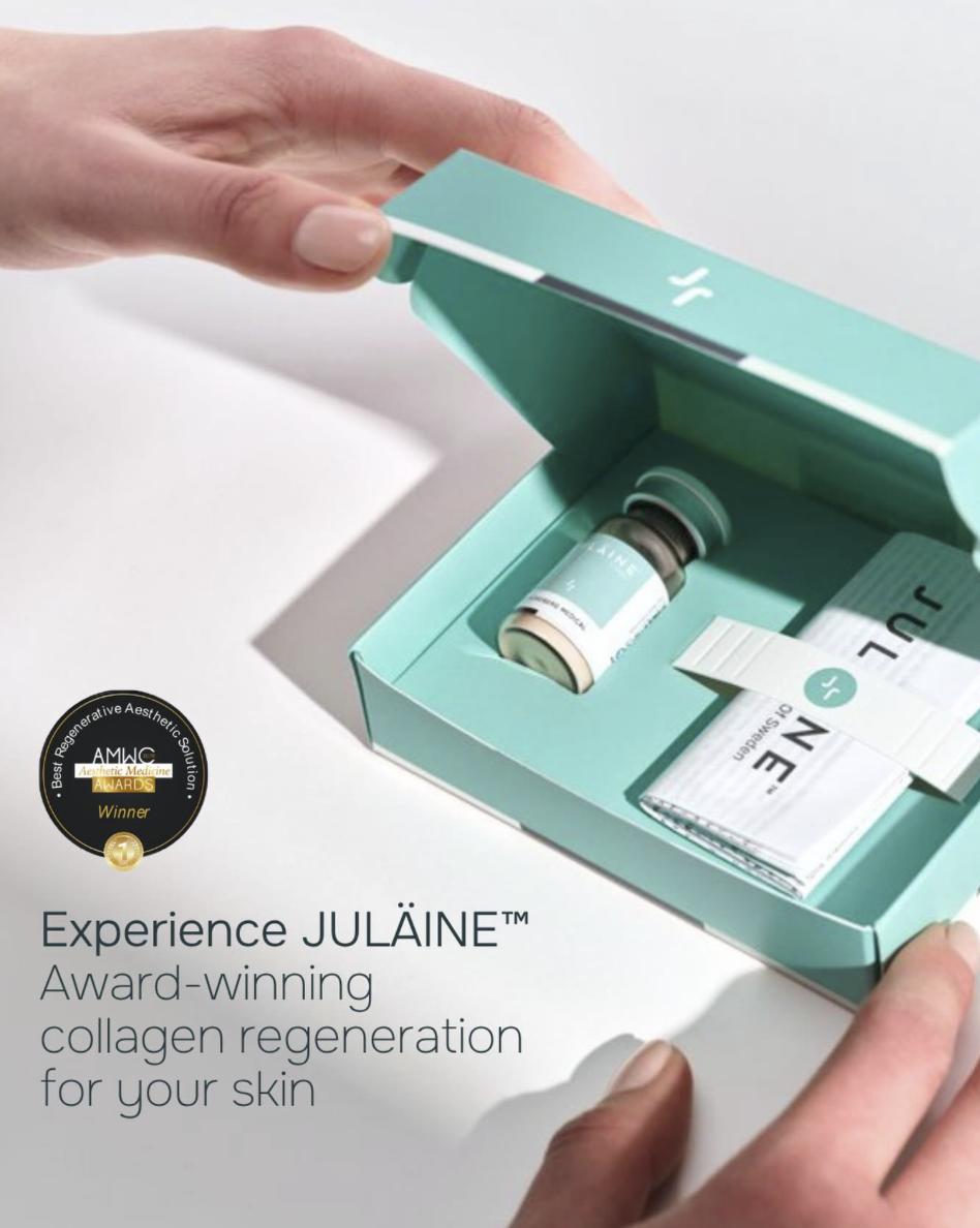 Juläine hoito- lahti Klinik synergia. Kiinteyttävä ja ihoa hoitava injektiohoito.