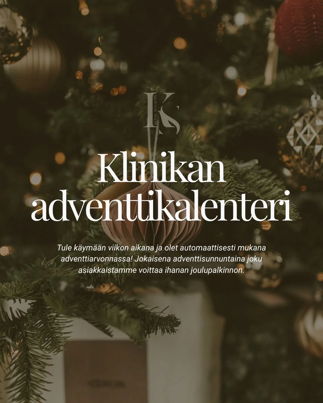 ✨ Klinikan oma adventtikalenteri on t&auml;&auml;ll&auml; &ndash; ja t&auml;n&auml; vuonna luvassa on enemm&auml;n yll&auml;tyksi&auml; kuin koskaan! ✨

Joka adventtisunnuntai arvomme ihanan palkinnon kaikkien niiden asiakkaiden kesken, jotka ovat vi