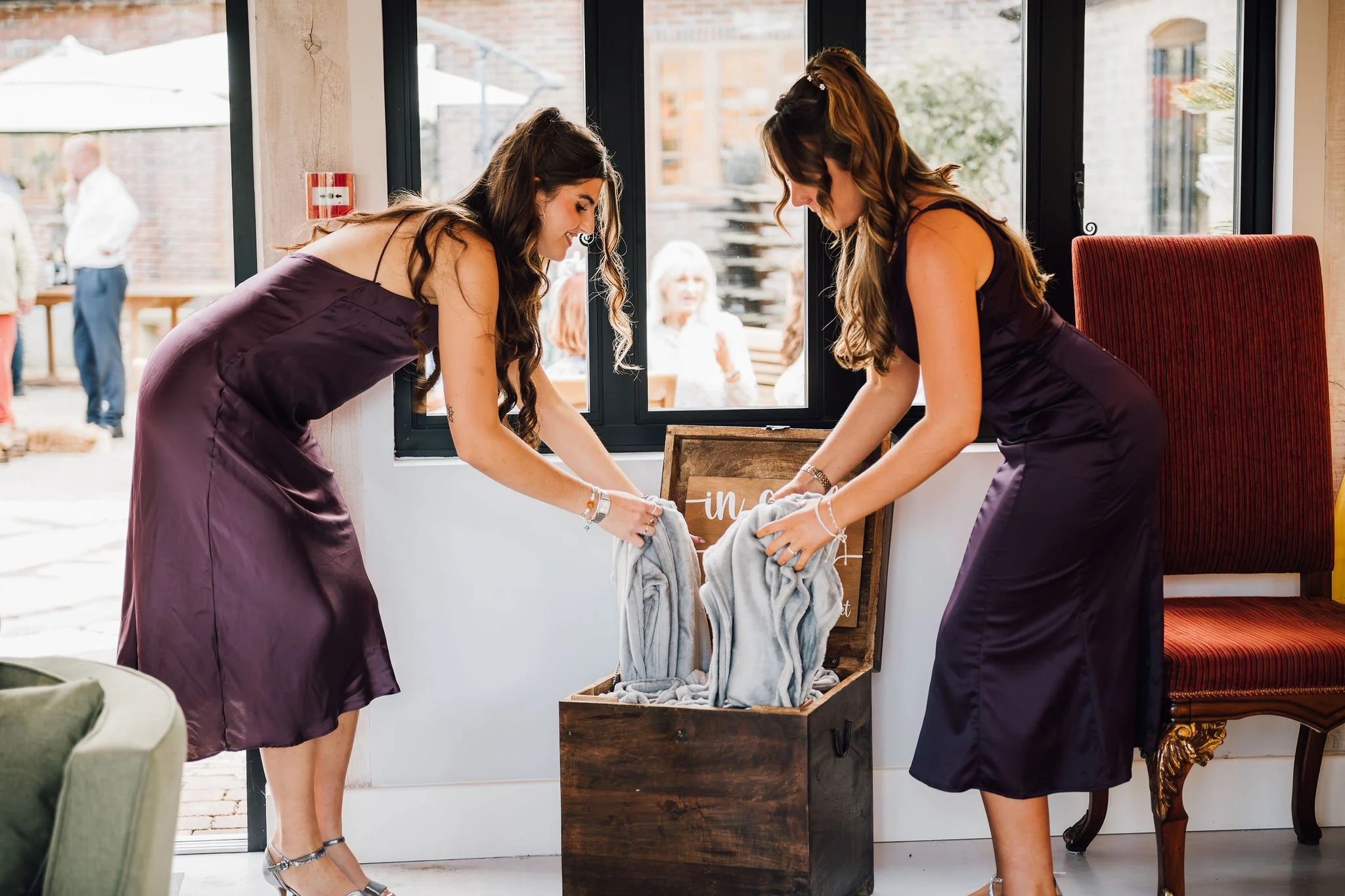 Blanket box with fleece blankets for hire - Mae & Maple