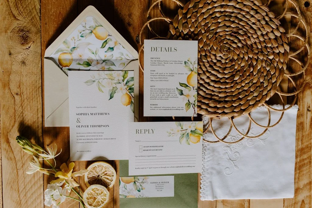 Wedding Stationery Set - Invites & Details with Mae & Maple Prop & Decor Hire