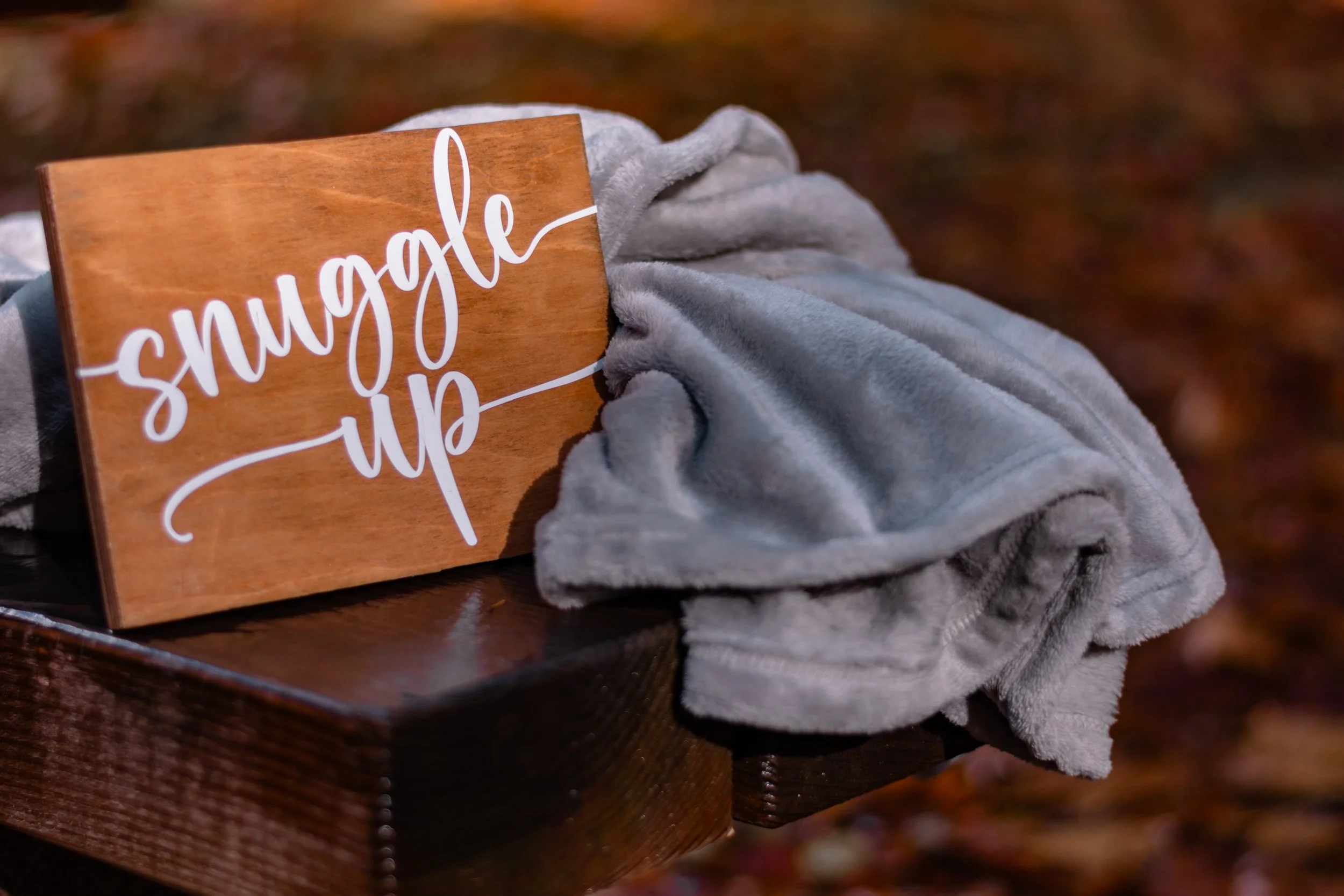 Snuggle Up wooden sign for hire - Mae & Maple