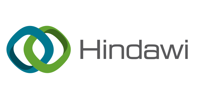 Hindawi logo with two interlinked loops in blue and green and the word 'Hindawi' in gray.