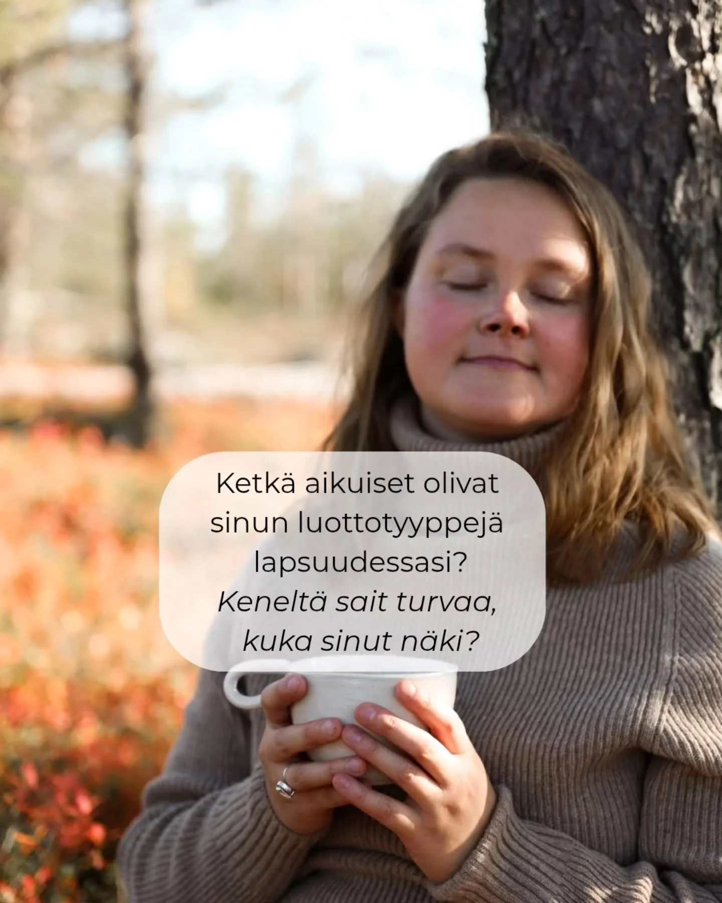 Aina t&auml;h&auml;n ei ole vastaus, ett&auml; omat vanhemmat. Valitettavasti.
Se ei ole ollenkaan itsest&auml;&auml;nselvyys.

Ajattelen niin, ett&auml; jos j&auml;&auml; jostain vaille toiselta ihmiselt&auml;, niin sen tilalle on mahdollista saada 