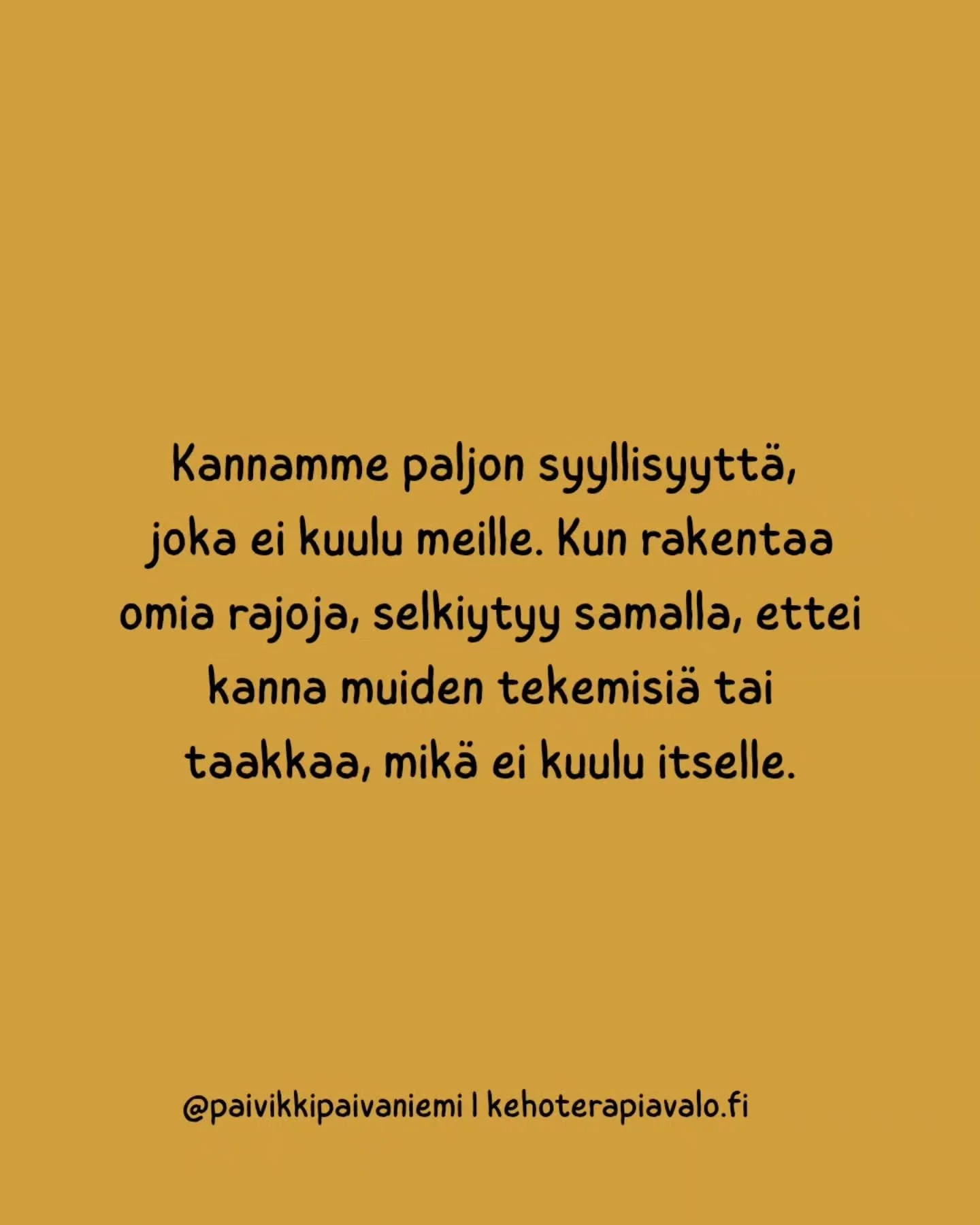 Syyllisyys on sellainen lonkerotunne. Sen lonkerot ulottuvat uskomattoman moneen kietoutuen monesti my&ouml;s h&auml;pe&auml;n kanssa yhteen.

Milt&auml; se tuntuu, jos h&auml;n jolle syyllisyys kuuluu, ei ota sit&auml; kantaakseen?
Kerron esimerkin.