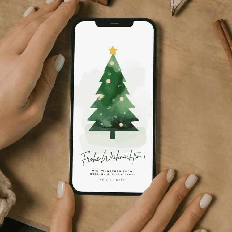 Weihnachtskarten - online einfach selbst gestalten & per Whatsapp