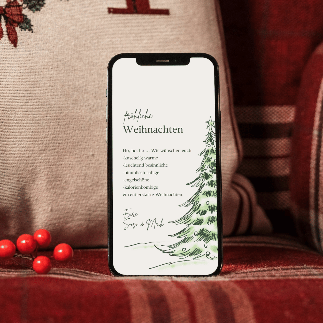 Weihnachtskarten - online einfach selbst gestalten & per Whatsapp