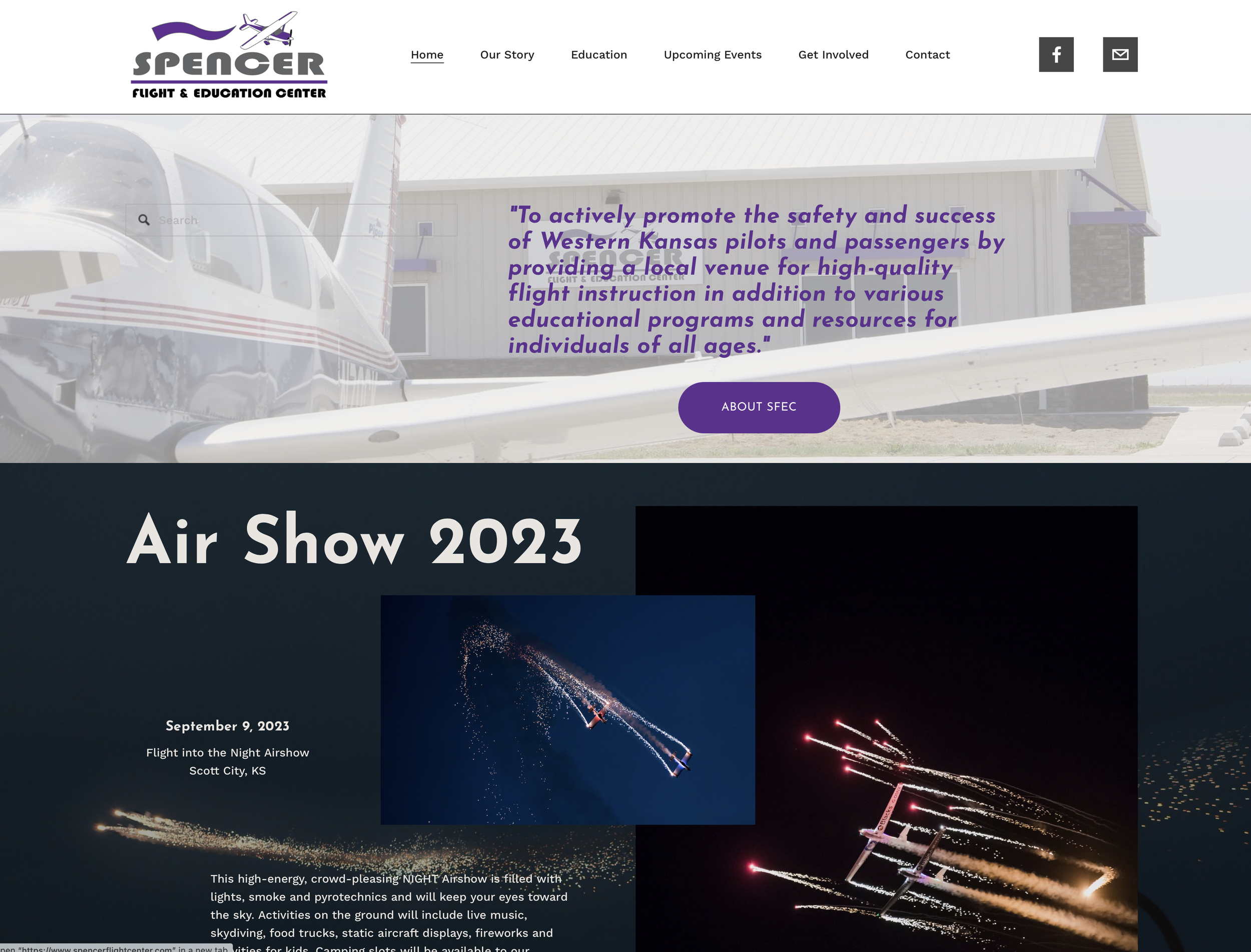 Spencer Flight Center Website