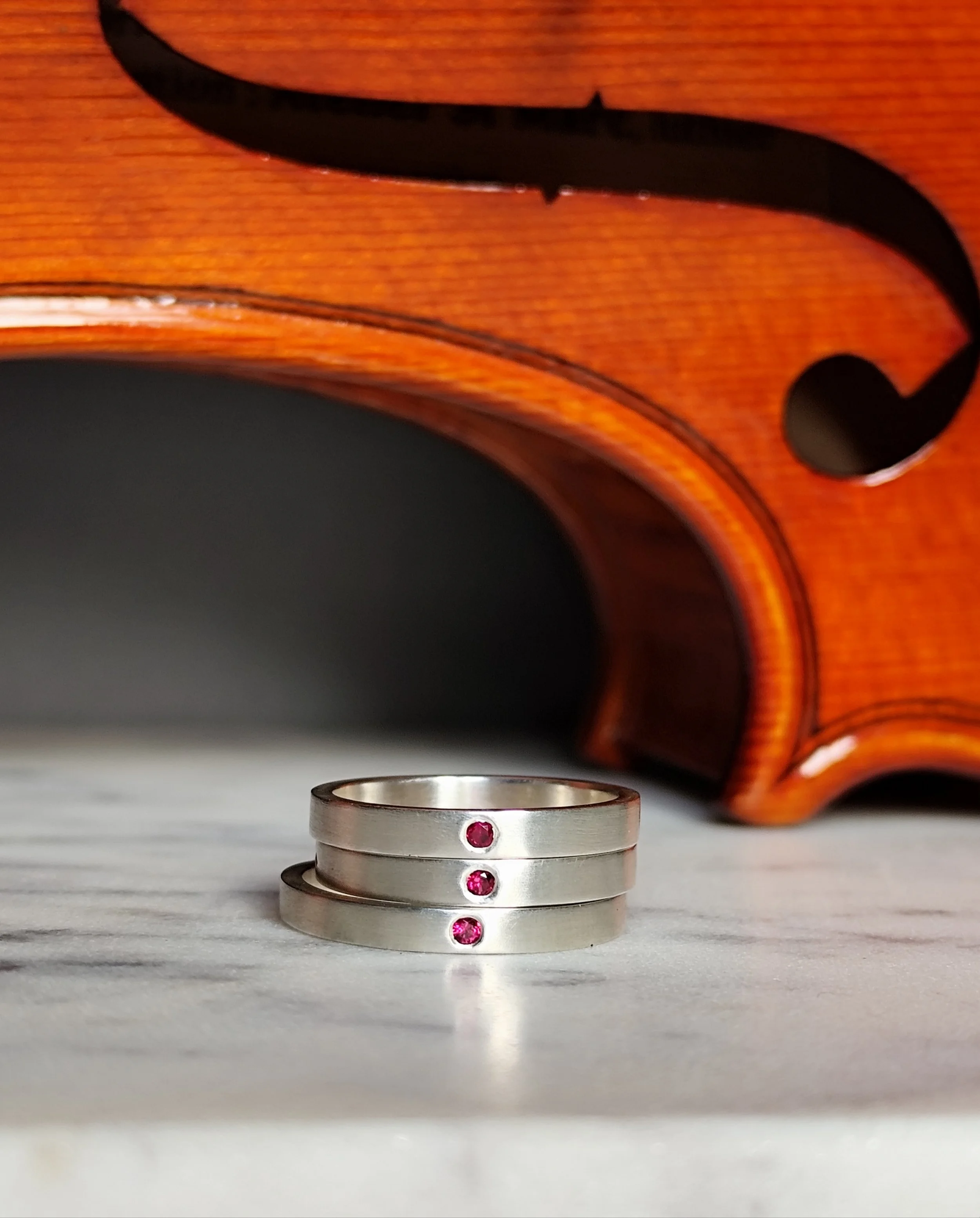 Bague en argent et rubis