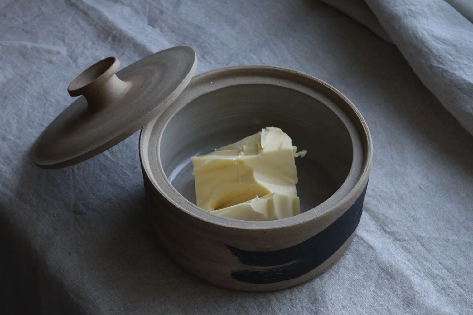 Stoneware Butter Jar