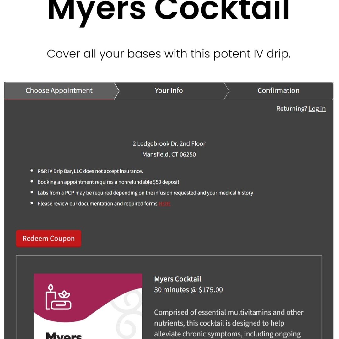 THANK YOU TOO OUR CLIENT'S ANOTHER WEB BUG IDENTIFICATION.....
To use you Coupon code pick the REDEEM tab before you book... this will take your discount off, in the intake form there is a space for CODE,, which I am working on too remedy... and get