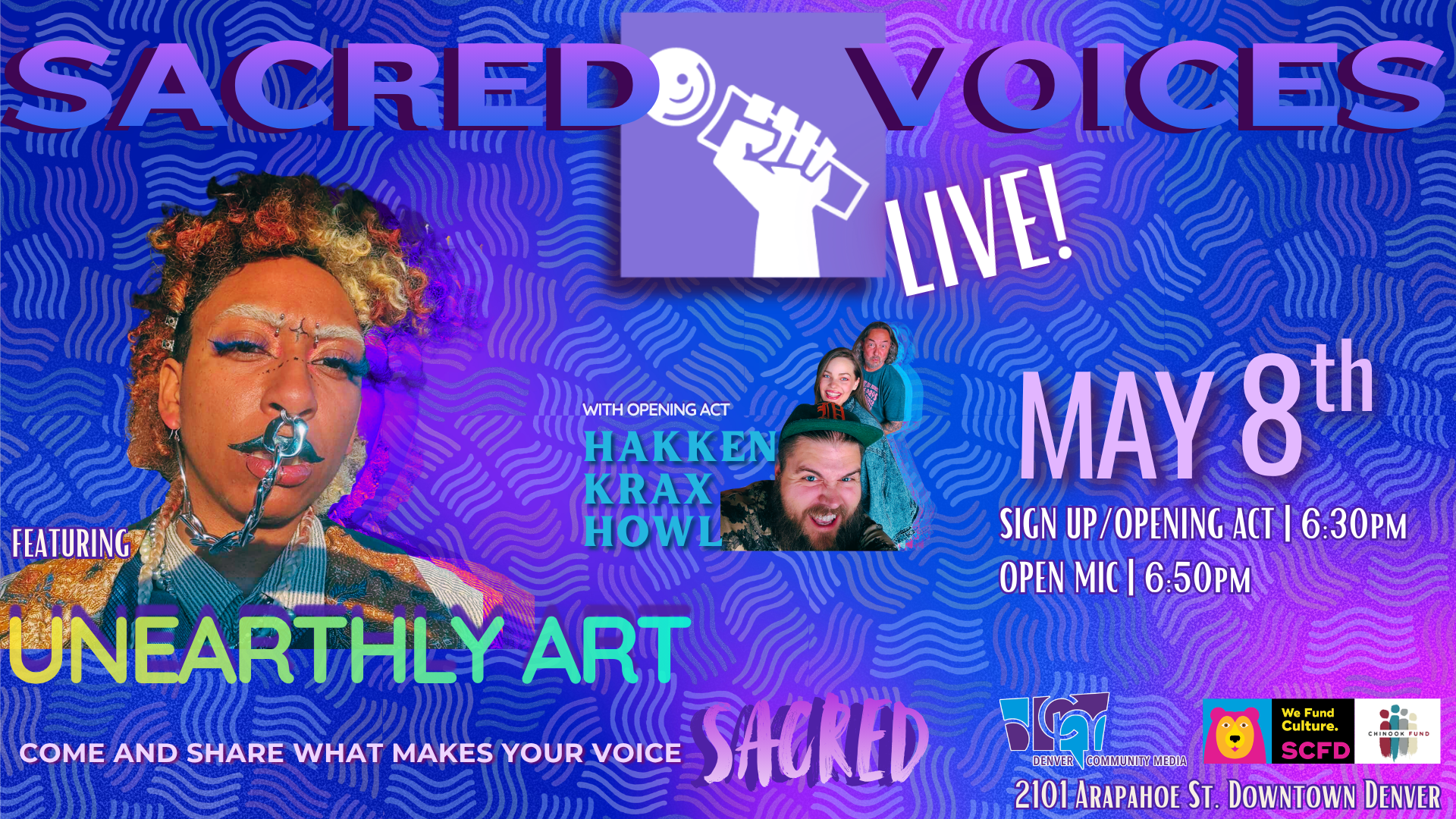 Sacred Voices LIVE! May 2026 Open Mic