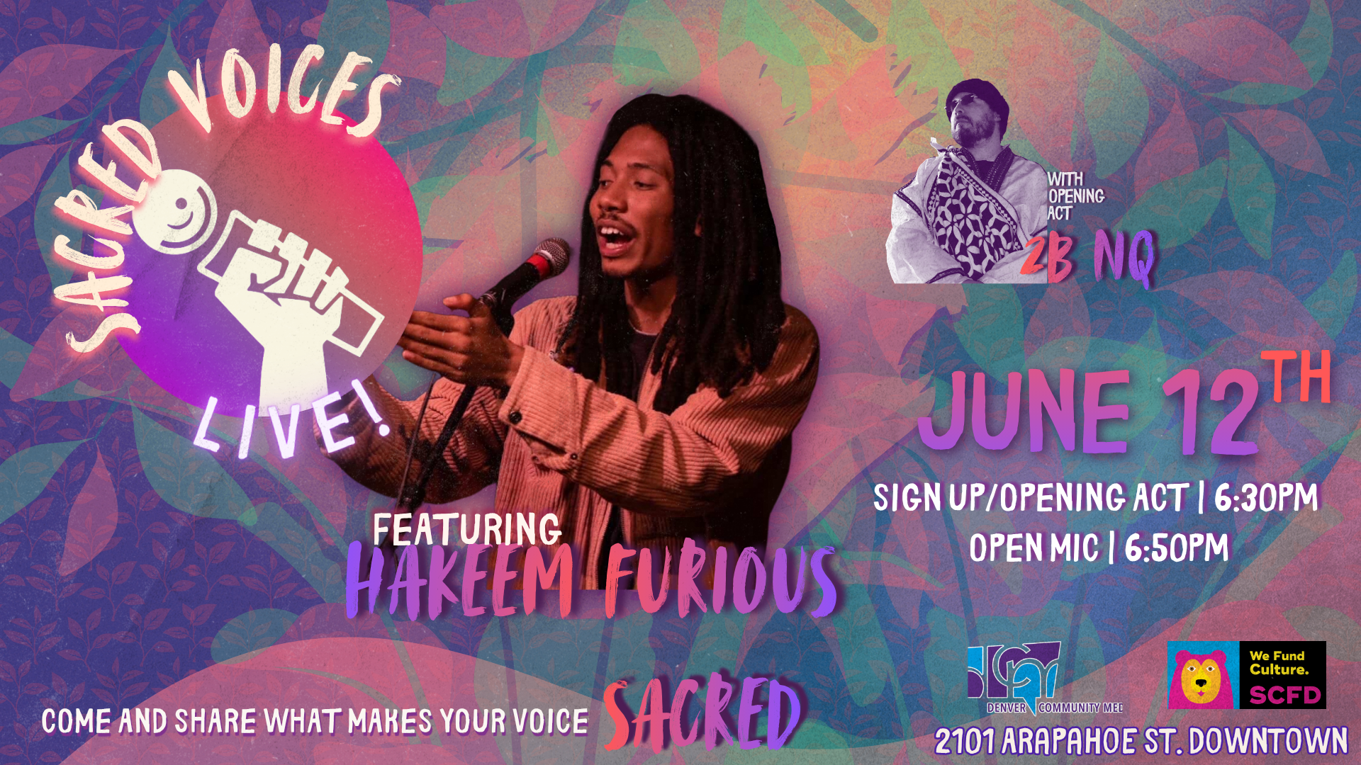 Sacred Voices LIVE! June 2026 Open Mic