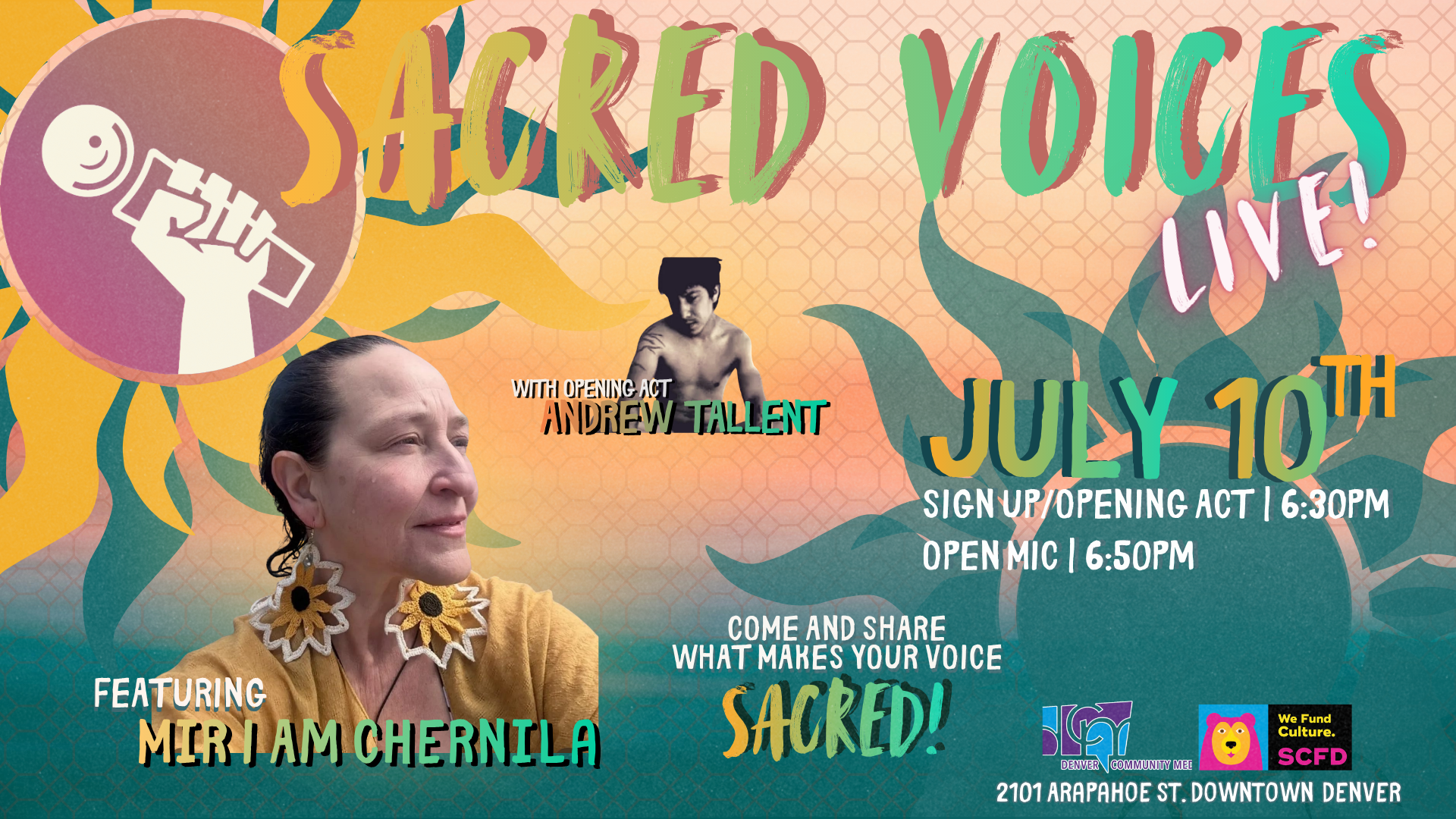 Sacred Voices LIVE! July 2026 Open Mic