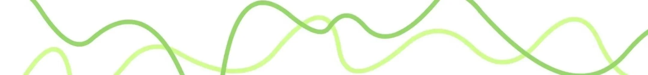 A light green and dark green wavy line crossing over one another, under the title ‘Portfolio’.