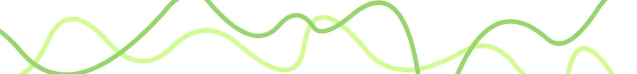 A light green and dark green wavy line crossing over one another, under the title ‘Portfolio’.