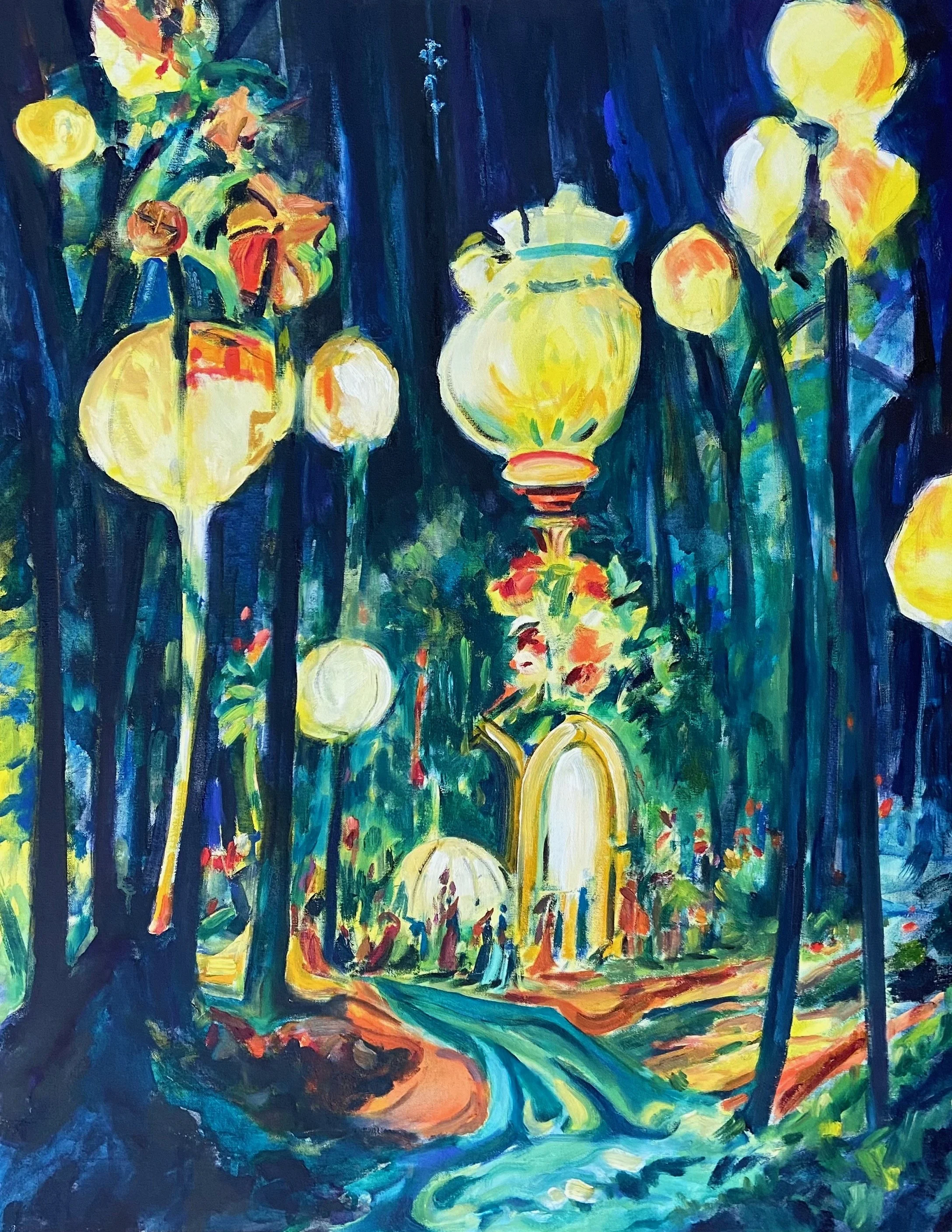 *NEW* - Midnight at the Oasis- 38x30in., water based oils. $1800