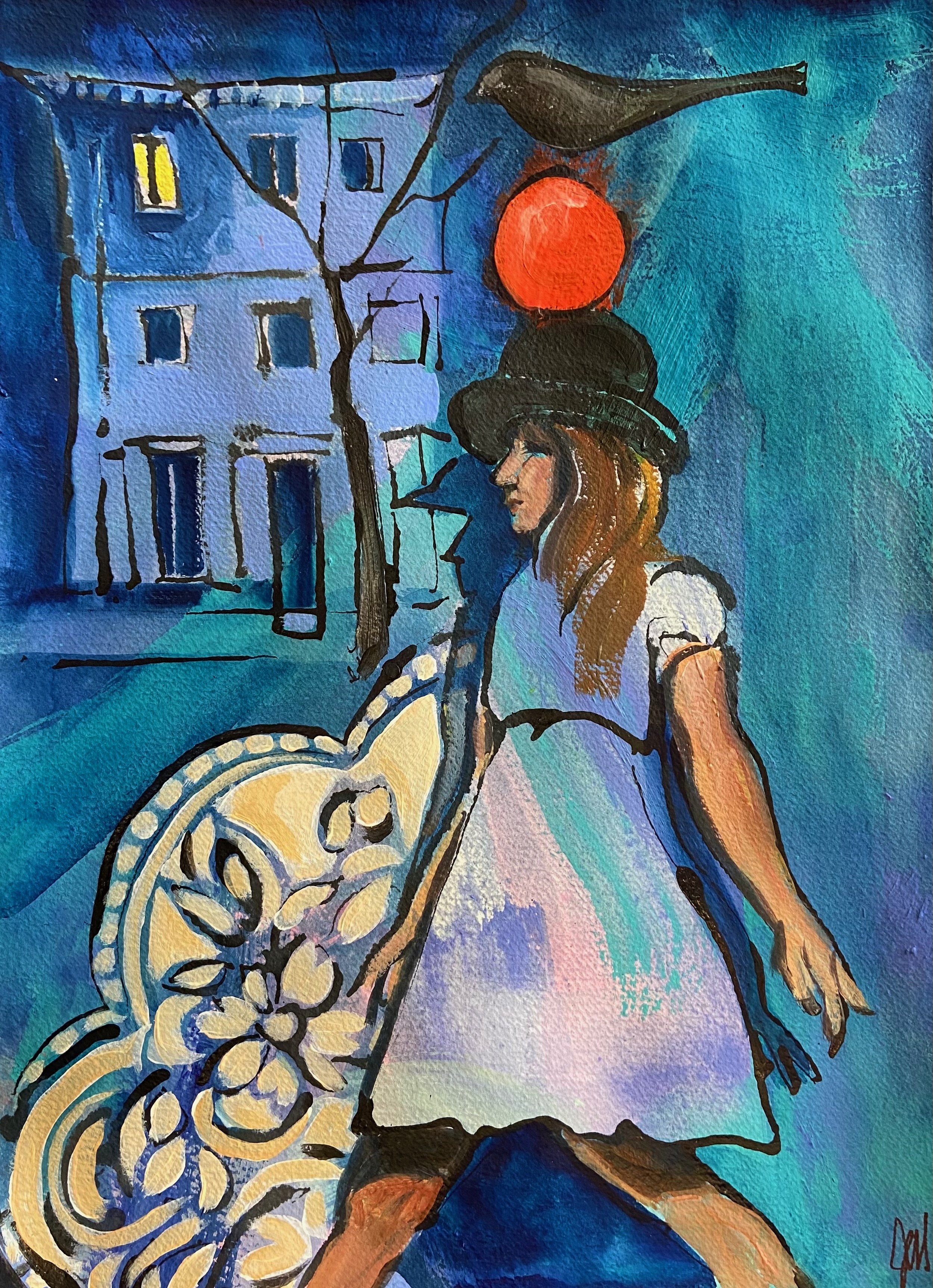  Balance- acrylic on paper, 16x12in., $800