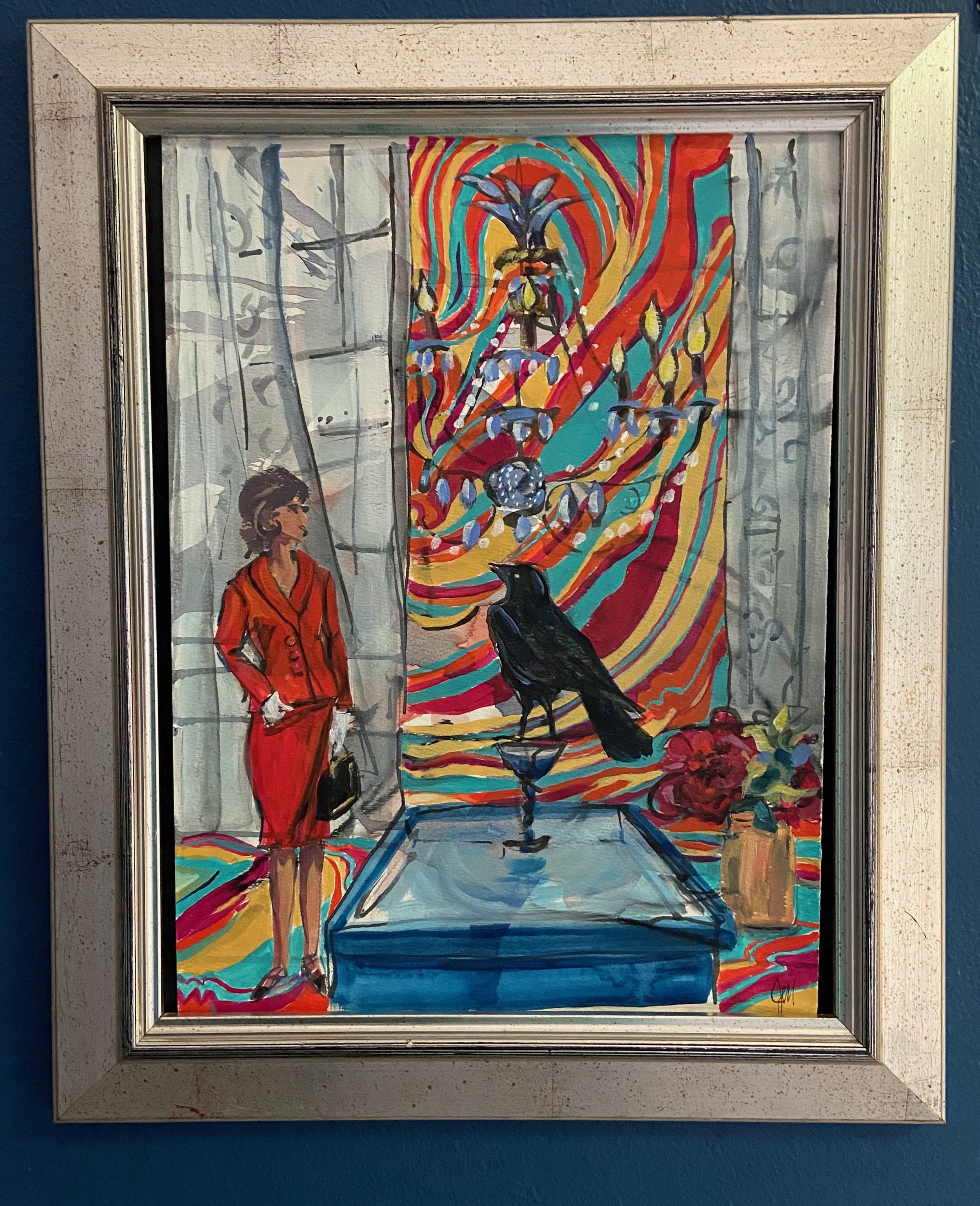  Tell Me I look Fabulous- acrylic on paper, 16x12in., $800