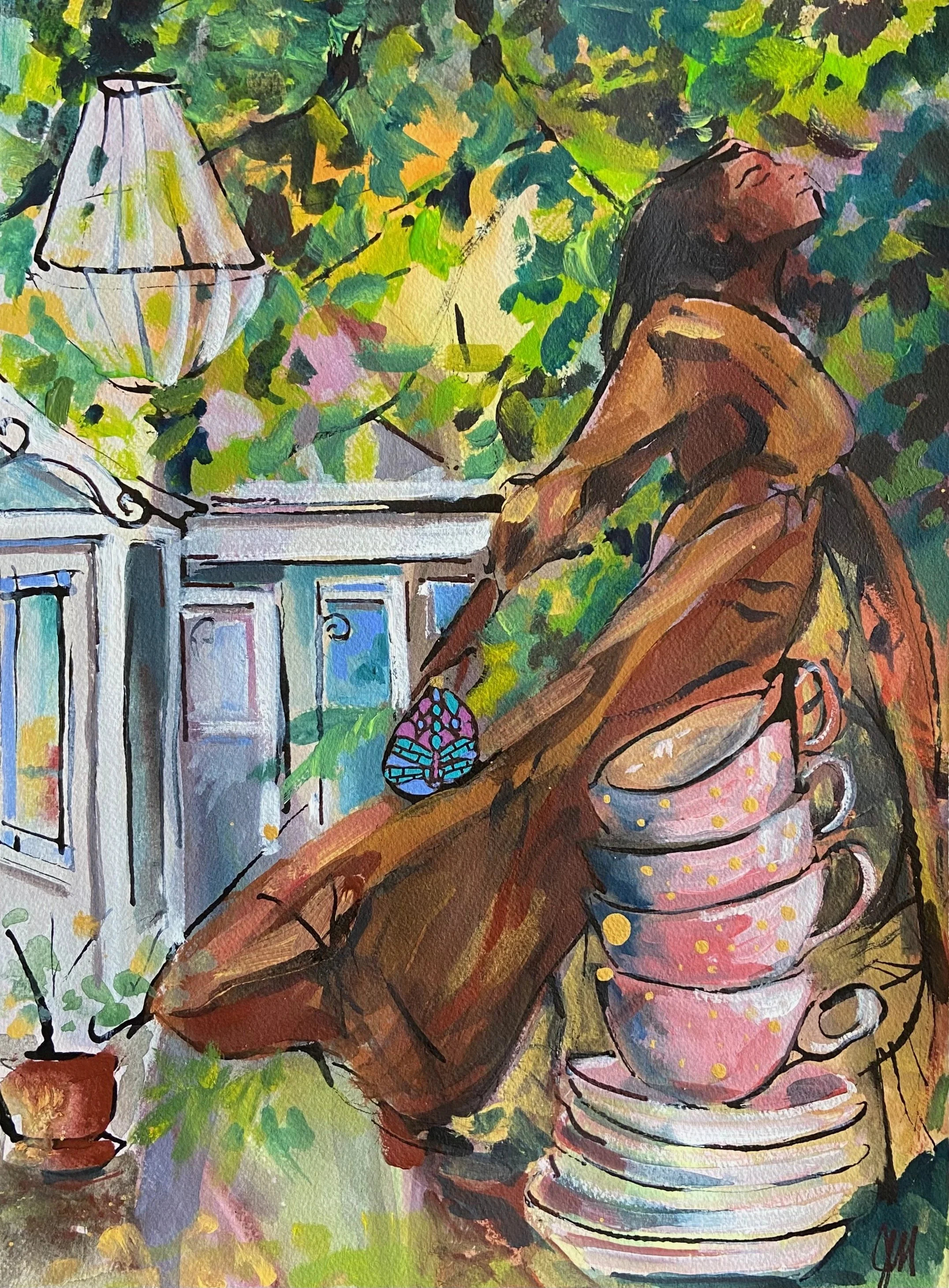 China Dreams -  acrylic on paper, 16x12in., $800