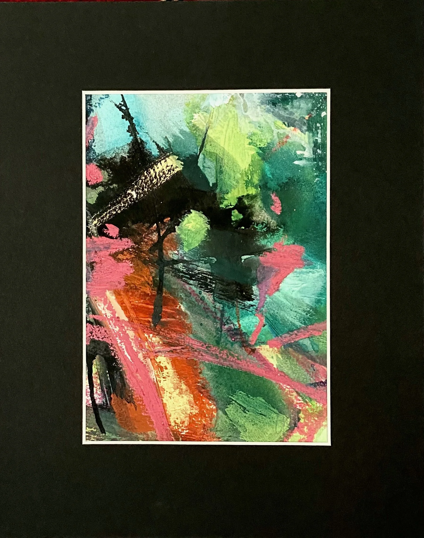 Twighlight- 4.5x6.5in.(image),10x10in.(matt), ink, watercolour,acrylic. $45