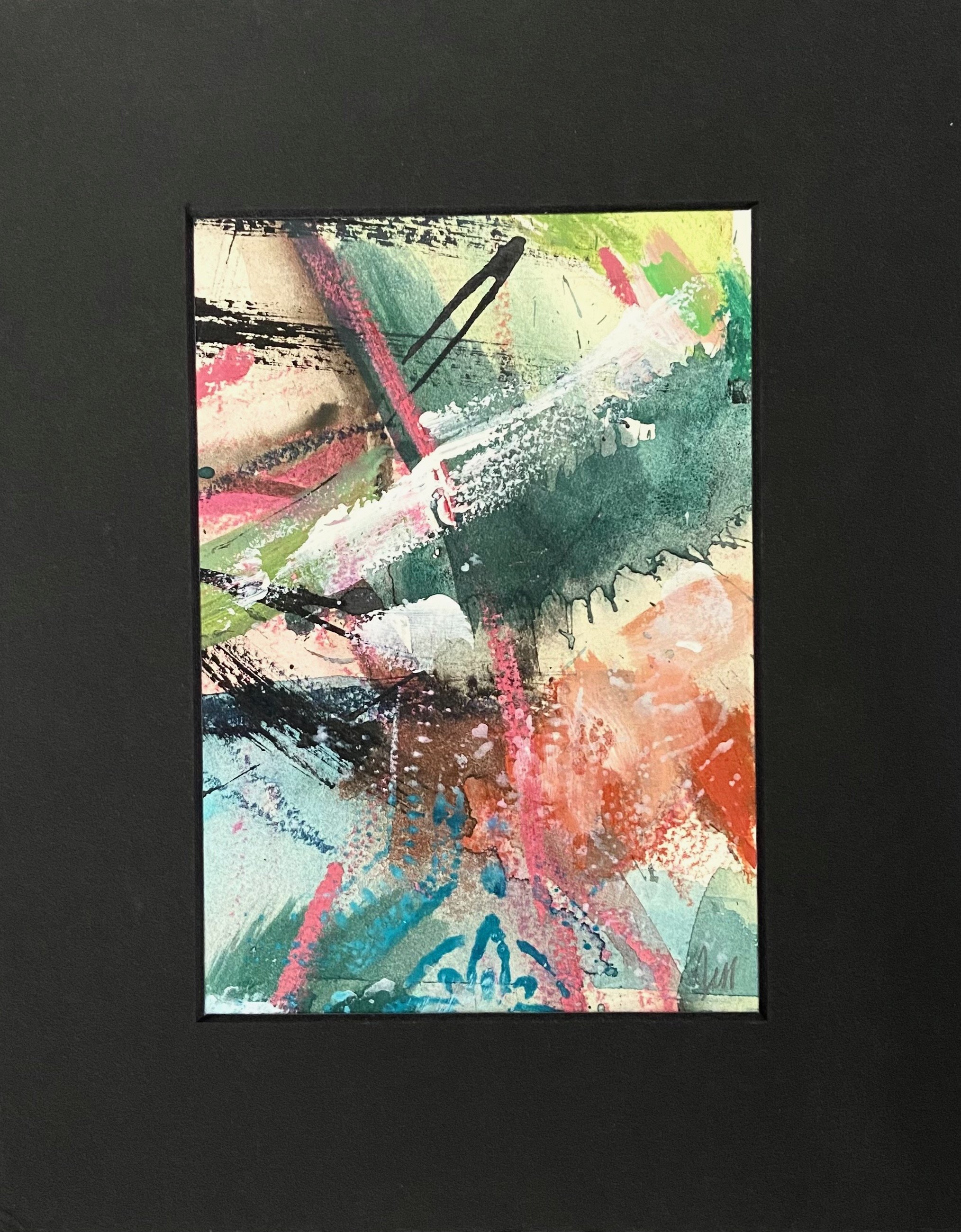  Splendor- 4.5x6.5in.(image),10x10in.(matt), ink, watercolour,acrylic. $45