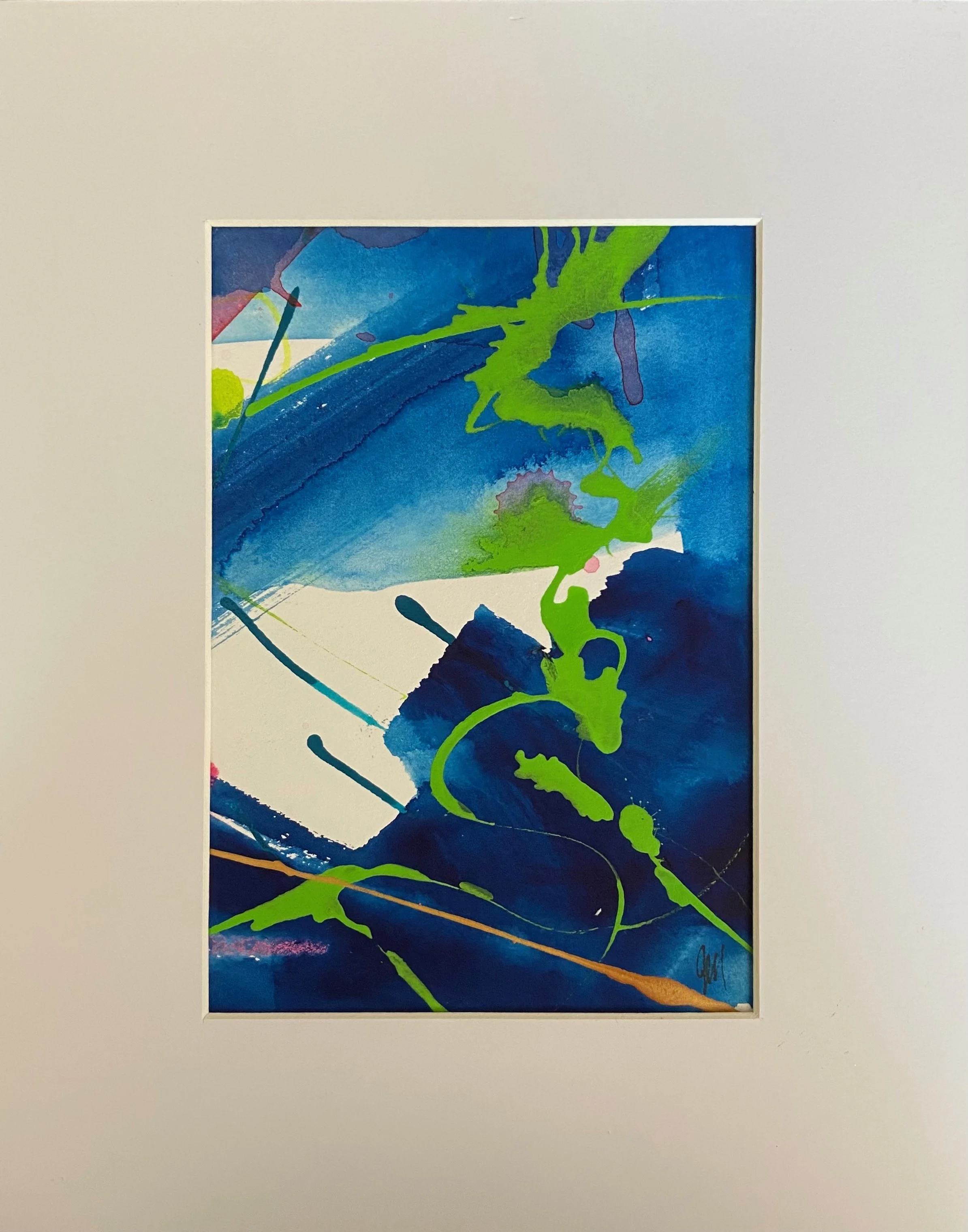 GreennDragon-4.5x6.5in.(image),8x10in.(matt), watercolor, ink. $45