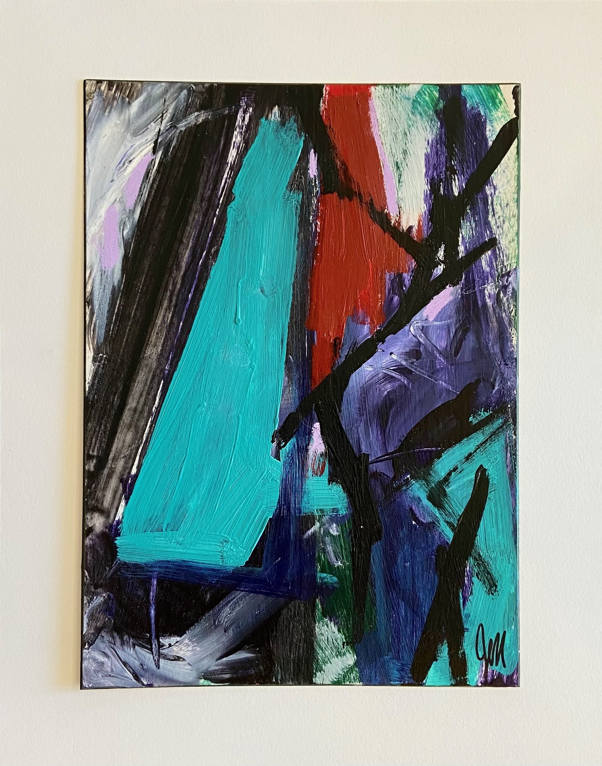  Rough Seas 11x8in.(image), 14x11in.(matt),collage, acrylic. $95