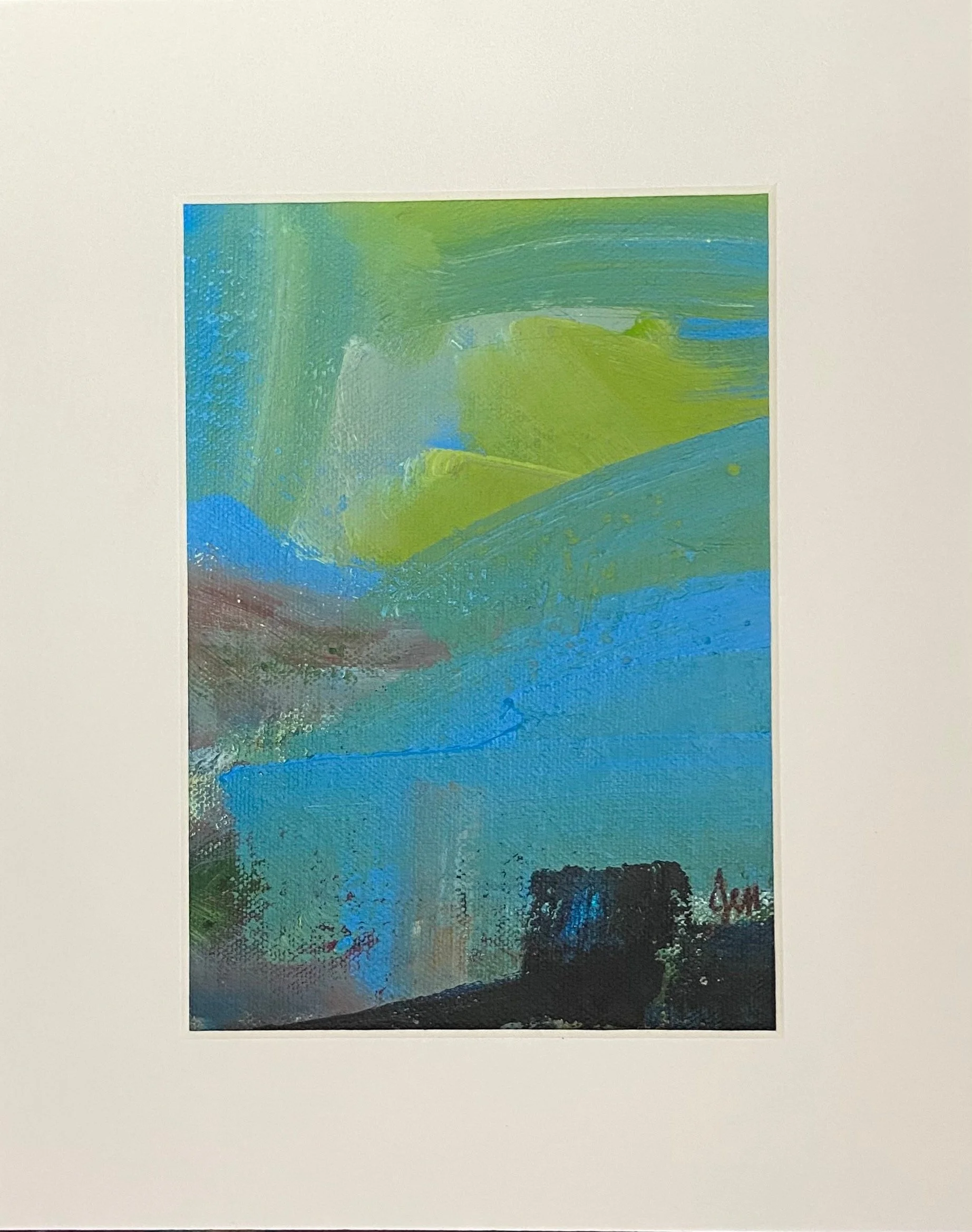  Flattery - 4.5x6.5in.(image),8x10in.(matt), acrylic. $45